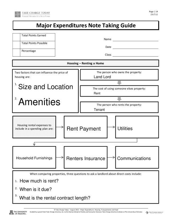 DONEMajor Expenditures Note Taking Guide 2 6 7 L1 Wilson Memorial High