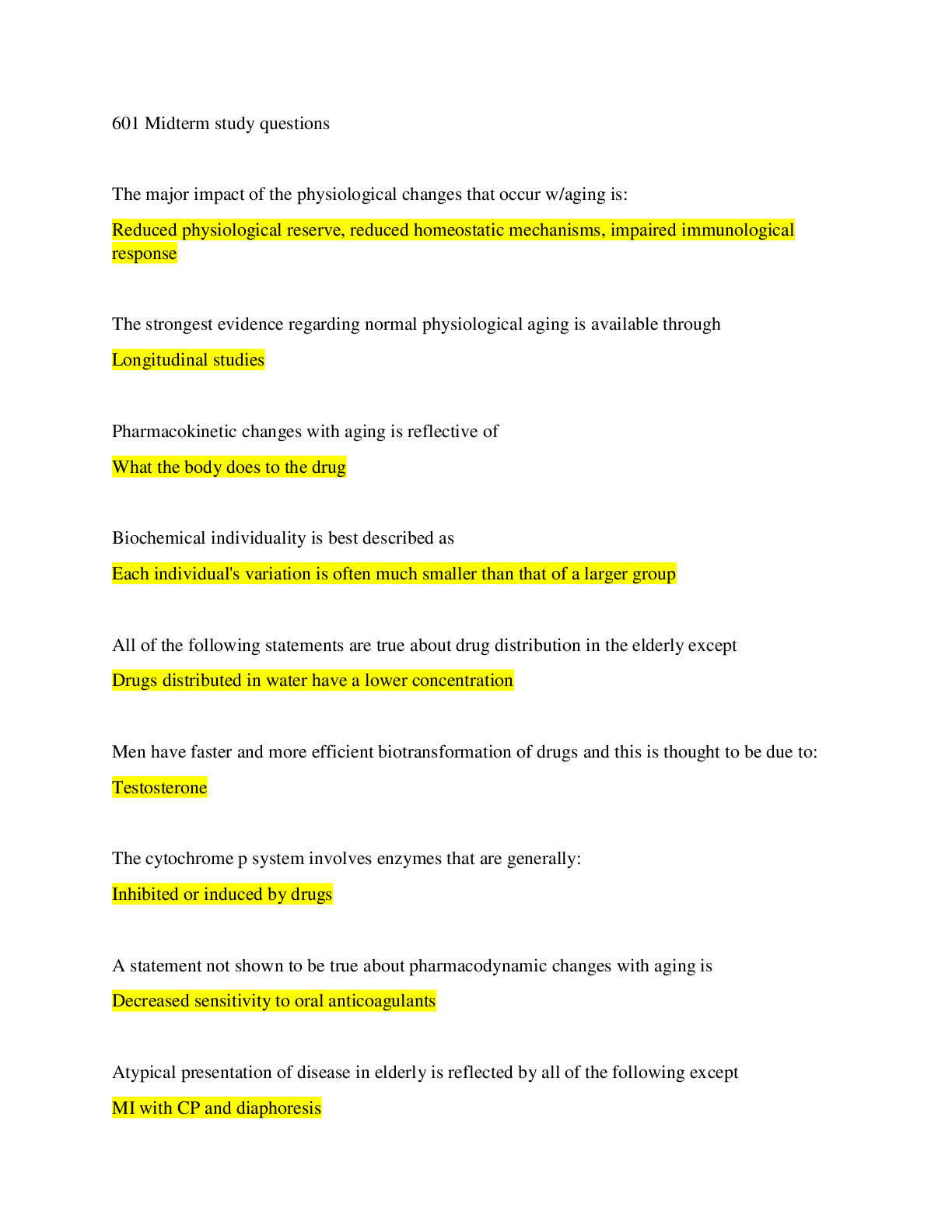 Preview image for Chamberlain College Of Nursing NURS 601/ NURS601 Midterm study questions/ NUR601/ NUR 601 MIDTERM QUESTIONS AND ANSWERS
