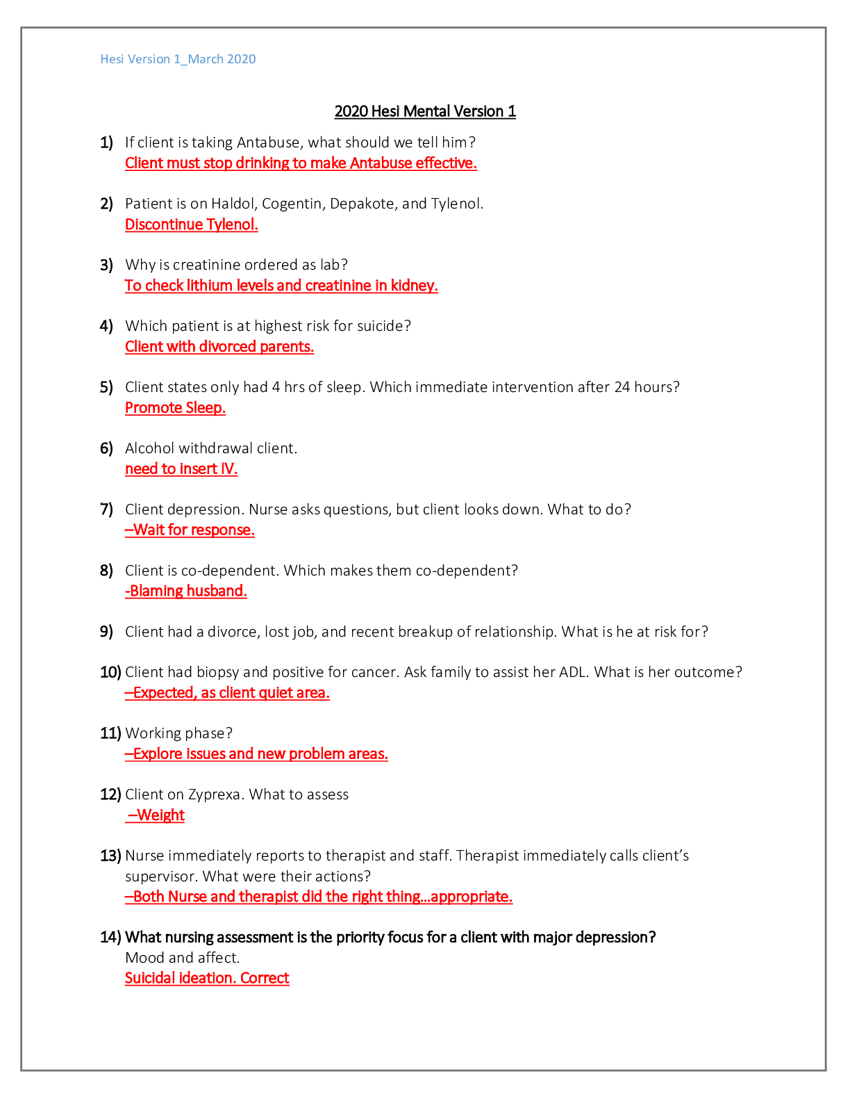 Preview of 2020 Hesi Psychiatric-Mental Health V1.docx