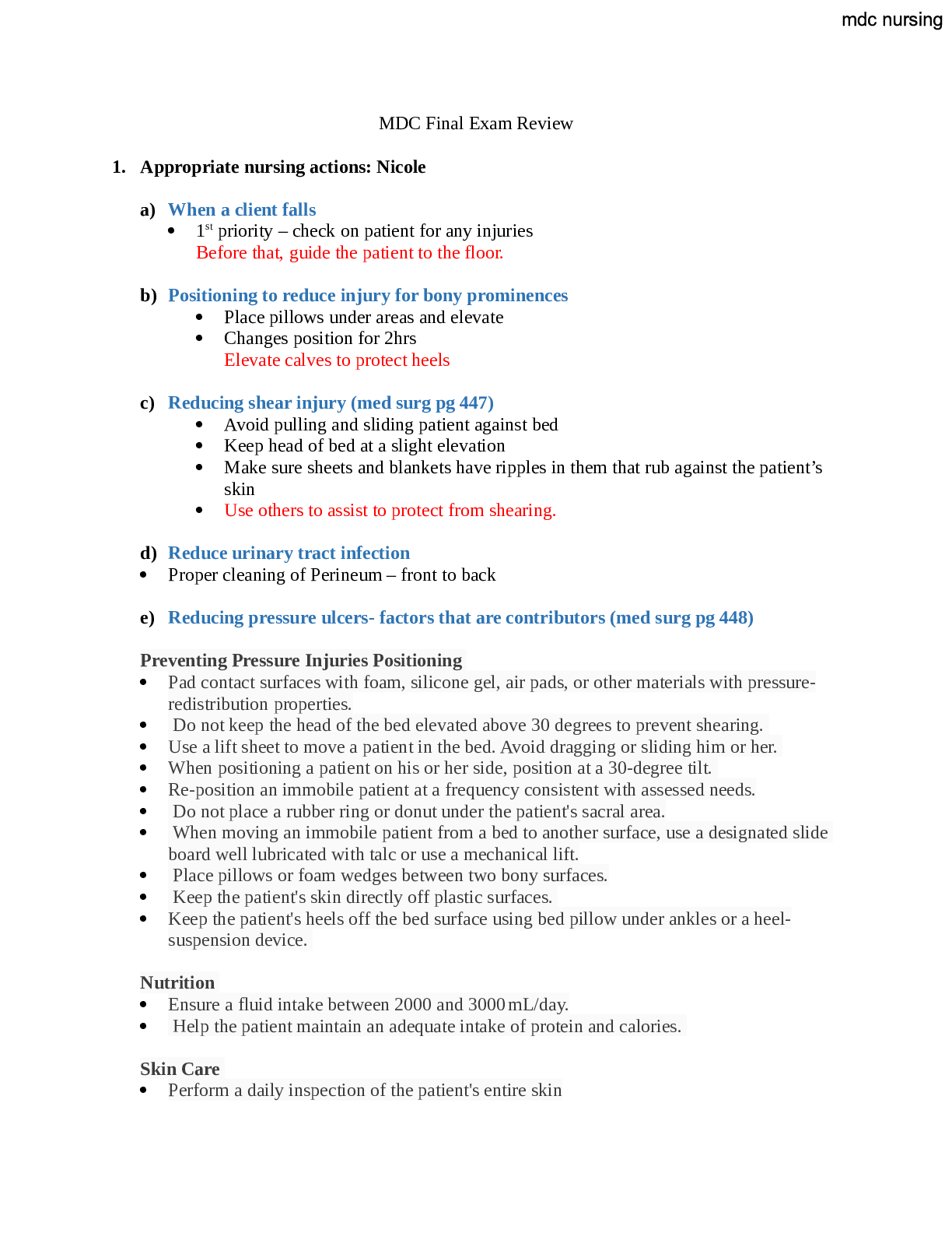 Preview image for NURSING NUR2356 MDC EXAM 3 REVIEW BEST STUDY GUIDE 2021 (UPDATED)
