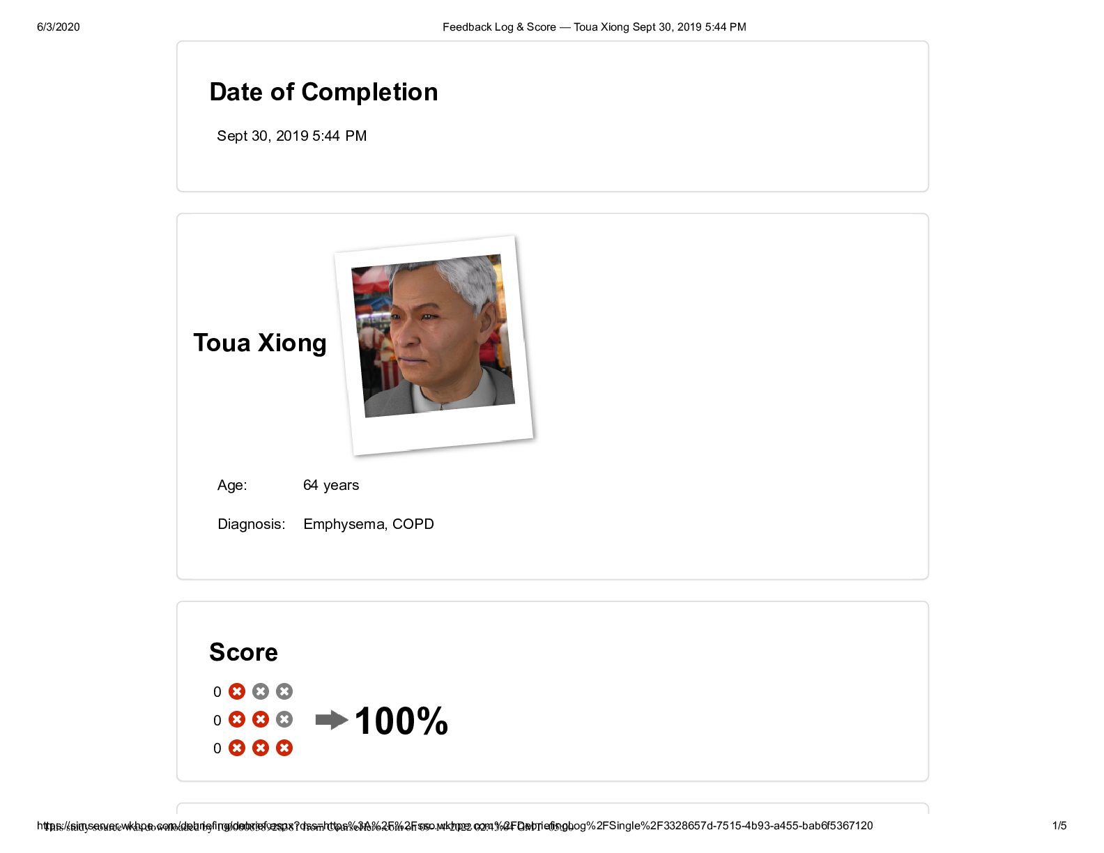 Preview image for PHARMACOLO NU120 Toua Xiong Vsim Feedback Log