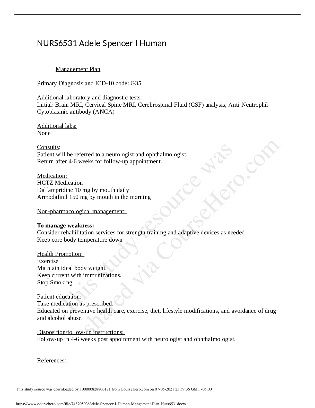 Preview of Adele Spencer I Human Case management