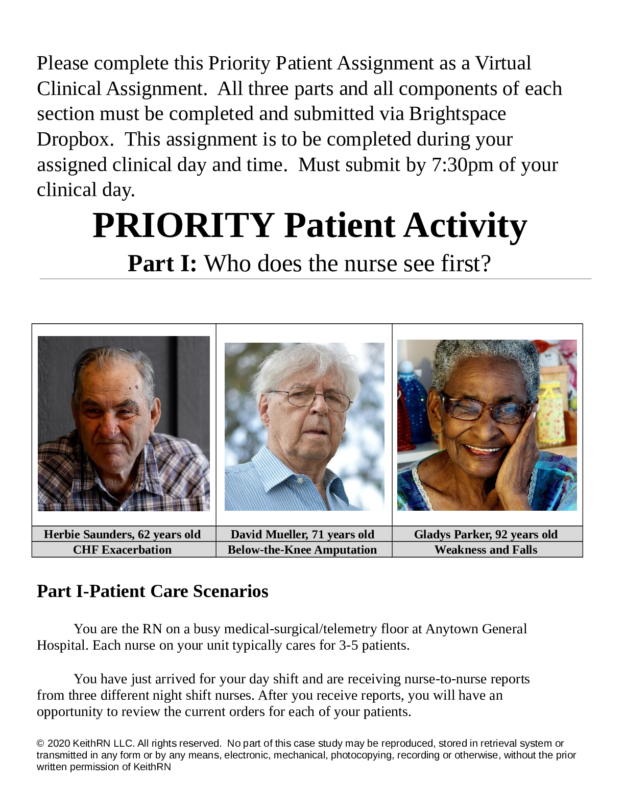 Preview of (completed)Priority Patient Assignment as a Virtual Clinical Assignment. All three parts :