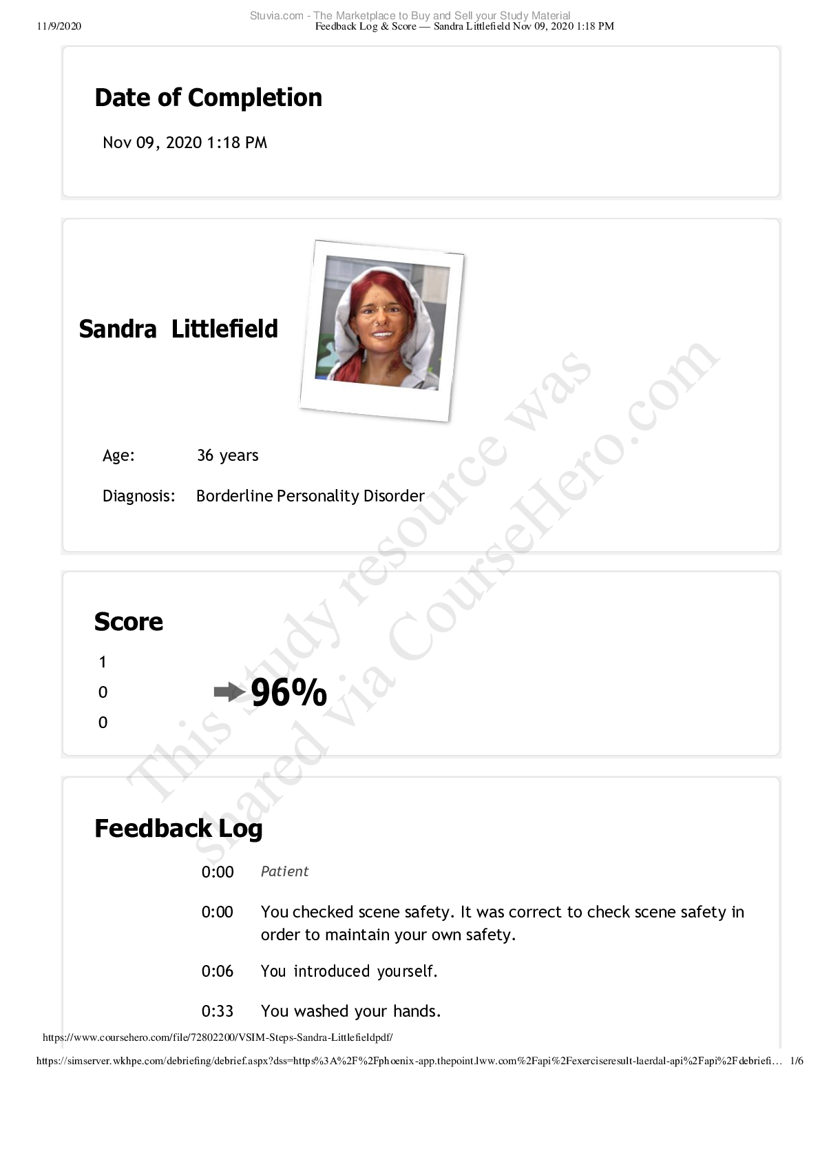 Preview of Wayne County Community College > Sandra Littlefield Age: 36 years Diagnosis: Borderline Pe