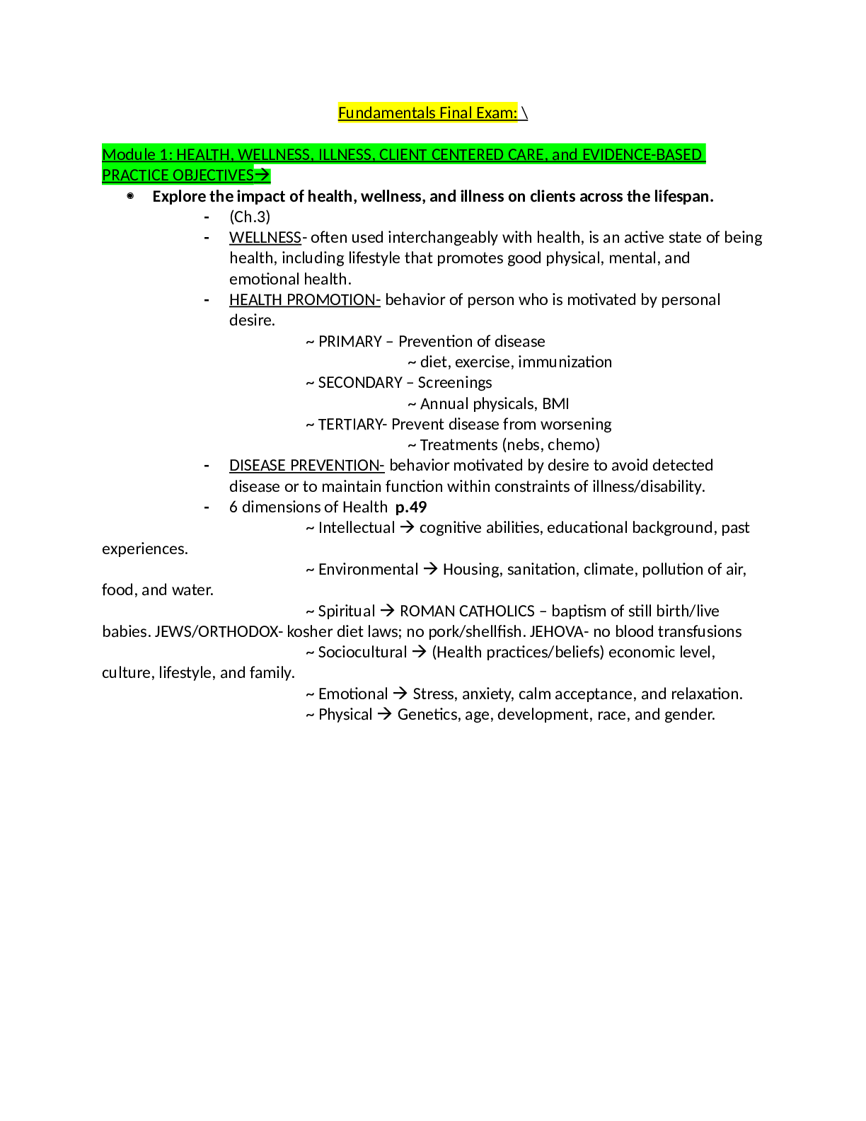 Preview of Fundamentals Final Exam 2021 Complete Solutions - Module 1 - 9 > Graded A+