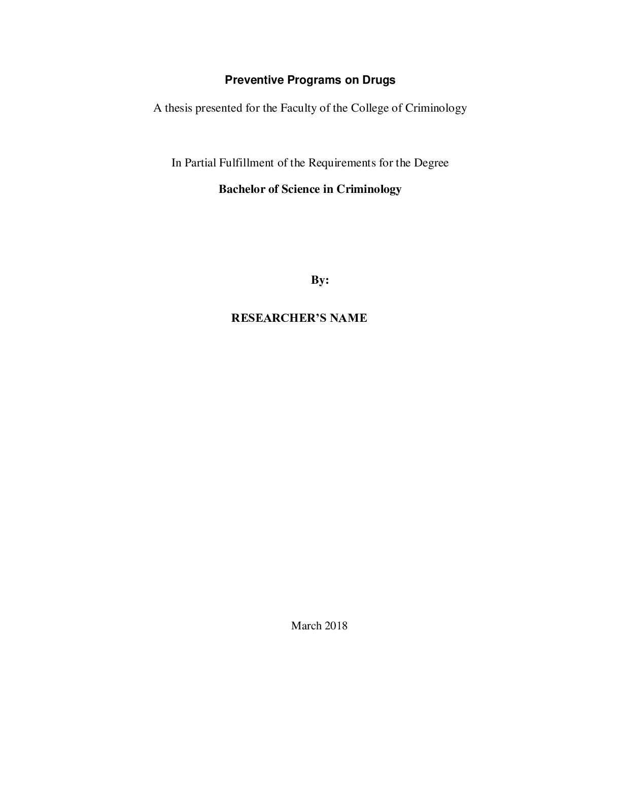 Preview image for Preventive programs on drugs thesis