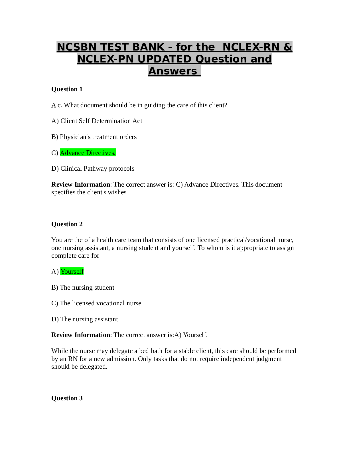 Preview image for NCSBN-NCLEX Question Bank-Latest Reviewed 2022.