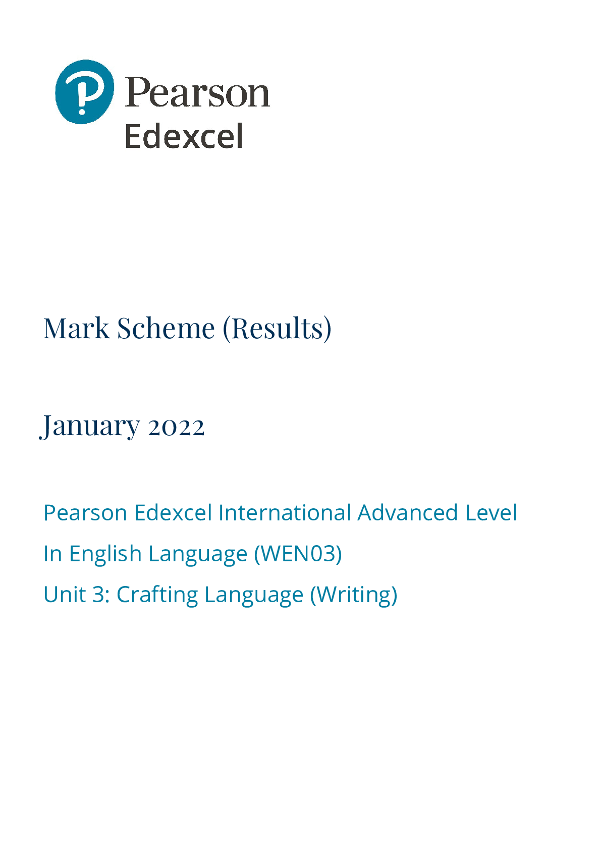 Preview of Pearson Edexcel International Advanced Level In AS Level English Language WEN03 Unit 3: Cr