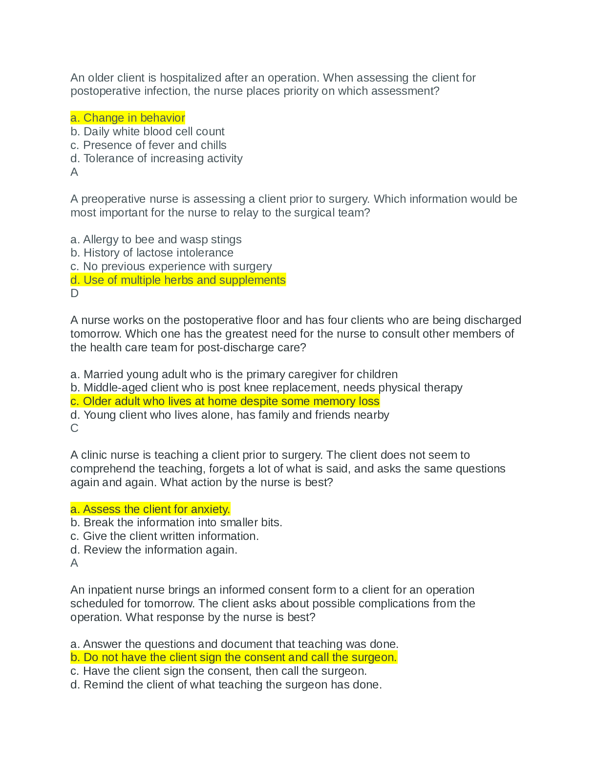 Preview image for MEDSURG WEEK 2 QUIZ 1 QUESTIONS AND ANSWERS LATEST 2022