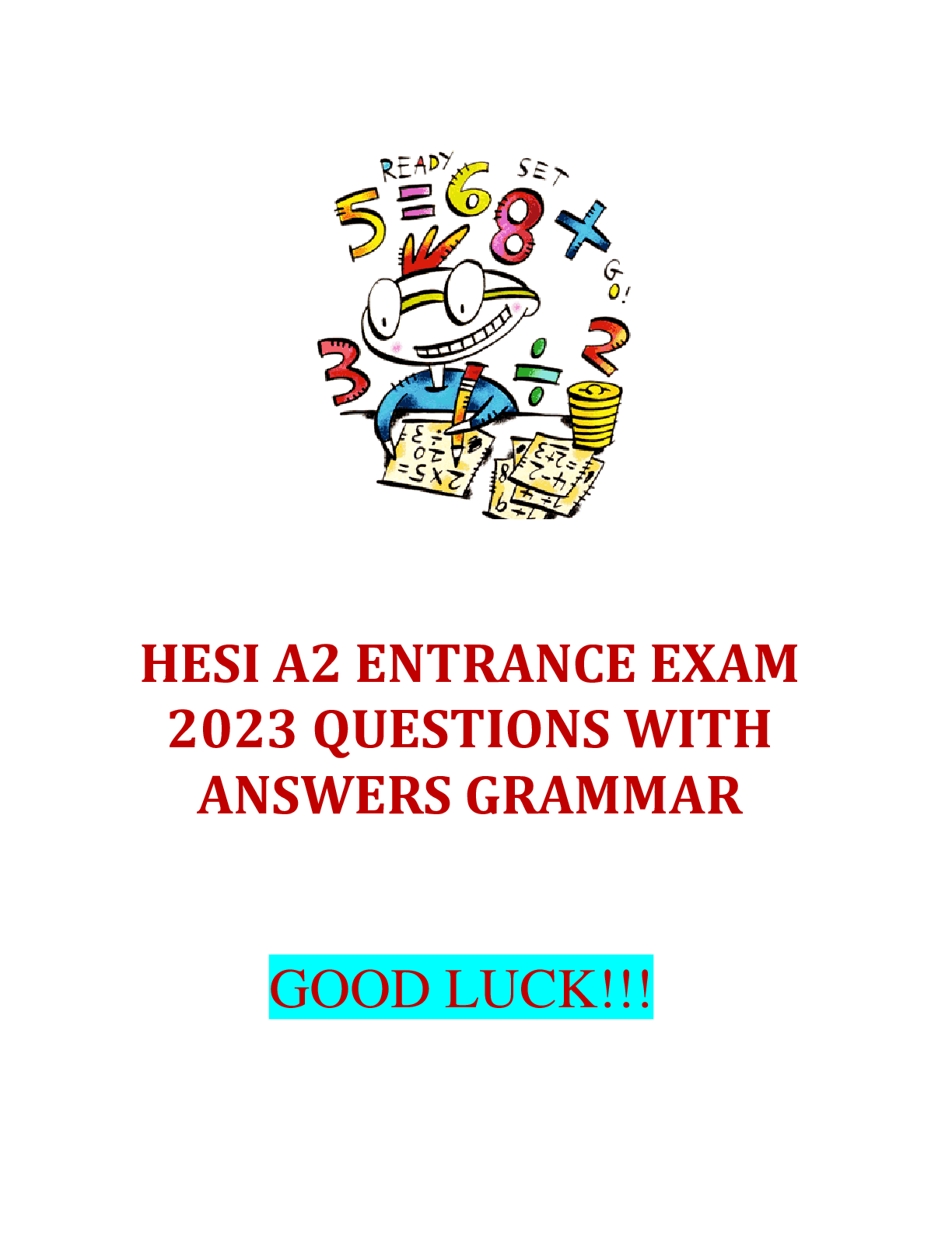 Preview image for HESI A2 ENTRANCE EXAM 2023 QUESTIONS WITH ANSWERS GRAMMAR