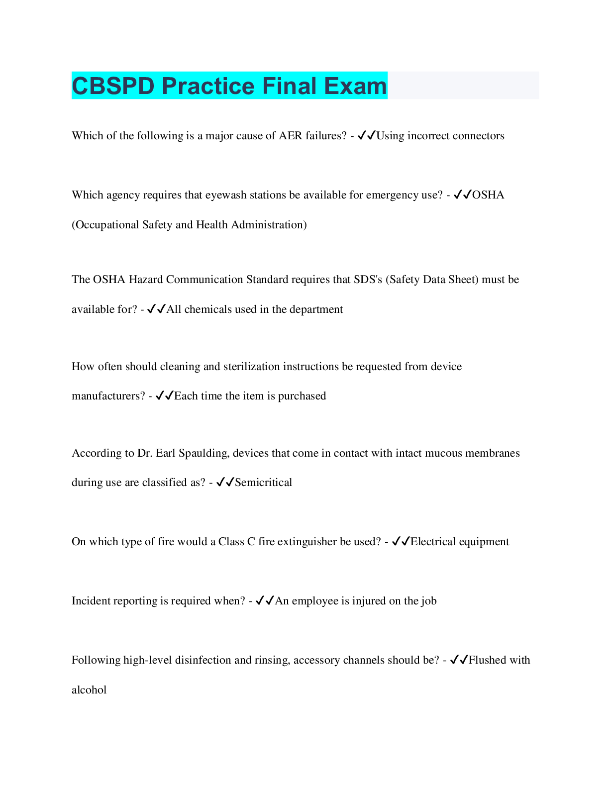 Preview image for CBSPD Practice Final Exam | 75 Questions with 100% Correct Answers | Verified