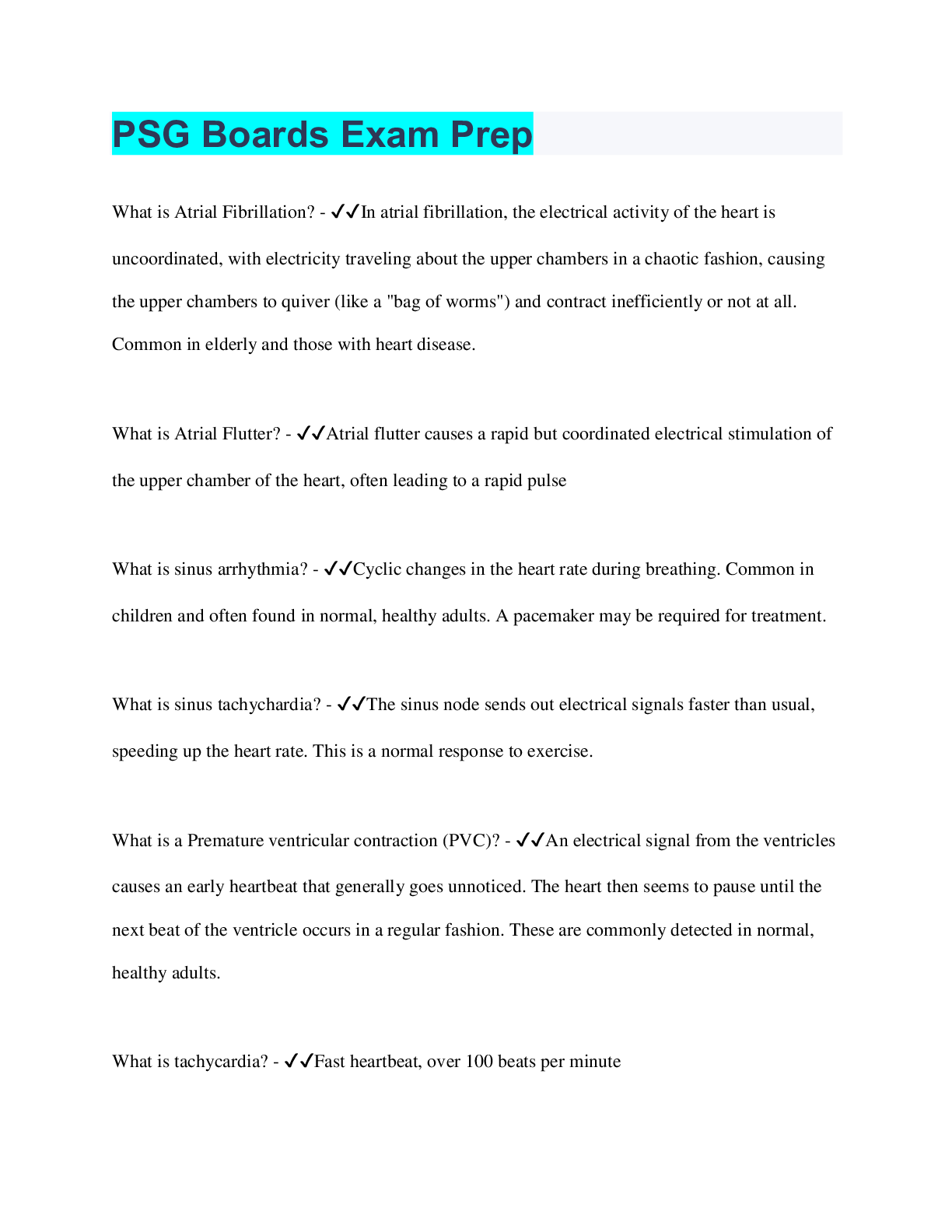 Preview image for PSG Boards Exam Prep | 176 Questions with 100% Correct Answers | Verified | 26 Pages