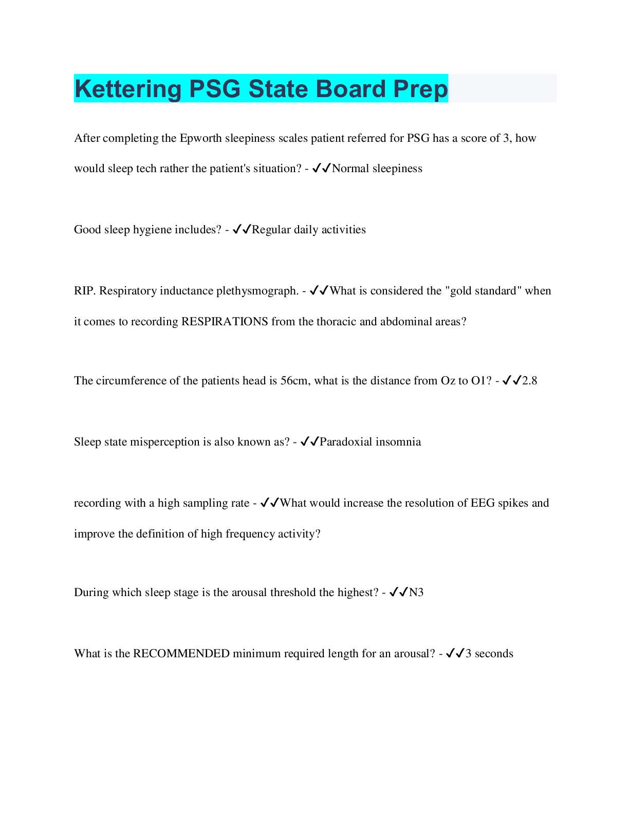 Preview image for Kettering PSG State Board Prep | 100 Questions with 100% Correct Answers | Verified