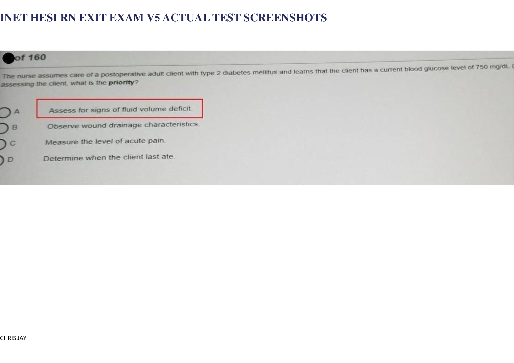 Preview image for INET HESI RN EXIT EXAM V5 ACTUAL TEST SCREENSHOTS
