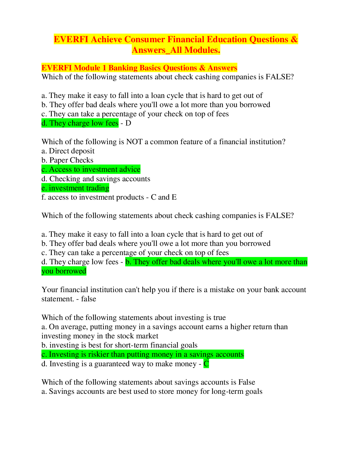 Everfi Credit And Debit Module 5 Answers - suhfm1j