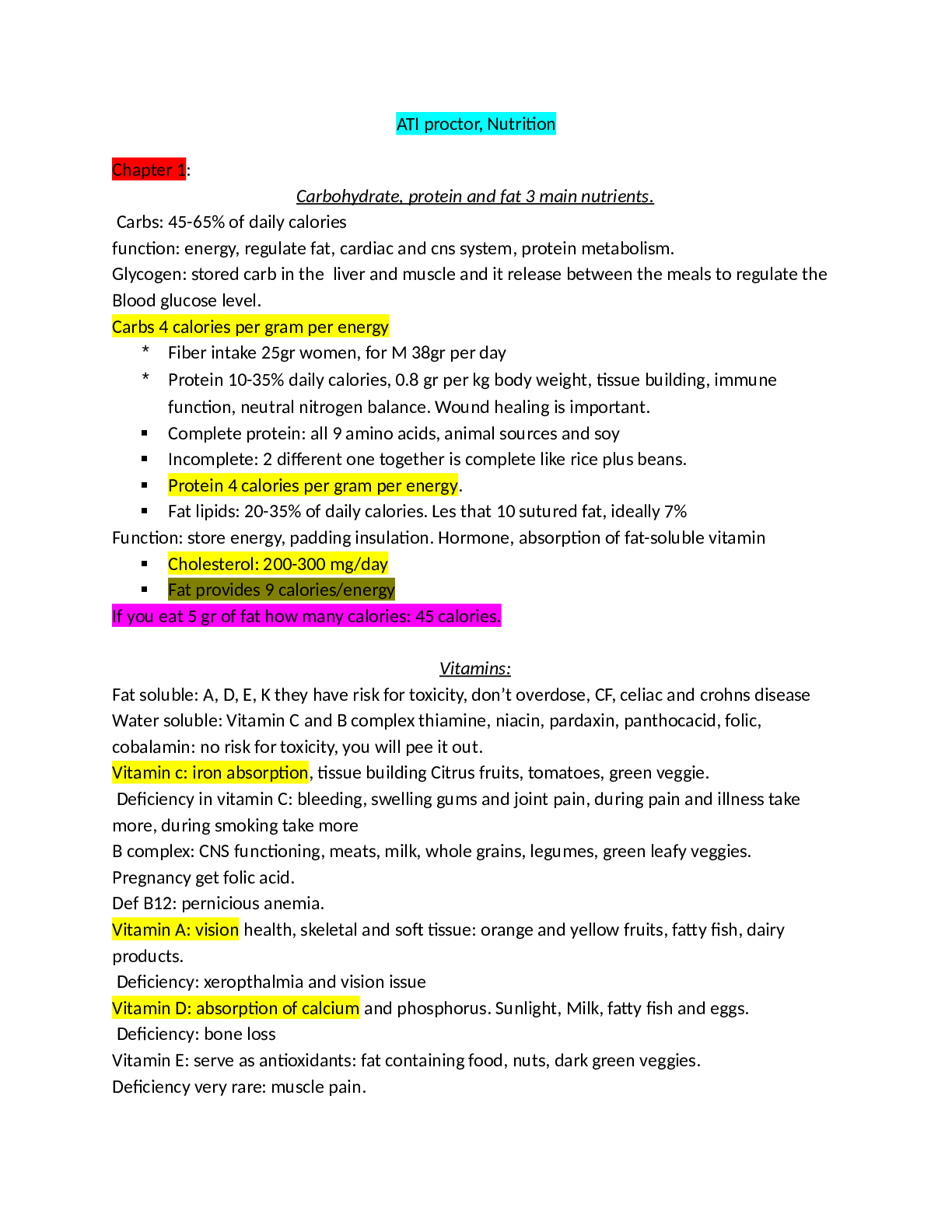 Preview image for West Coast UniversityNURS 225ATI proctor nutrition Best Series