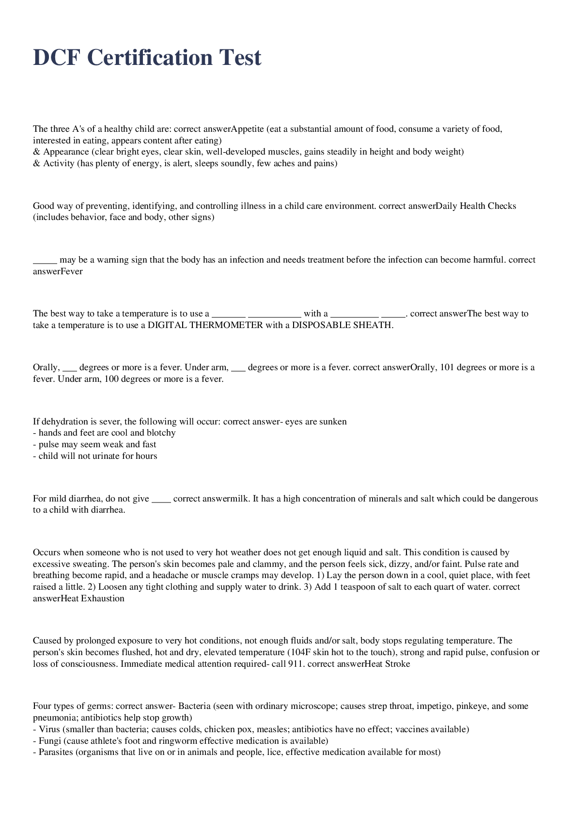 Preview image for DCF Certification Test exam 2023 with 100% correct answers