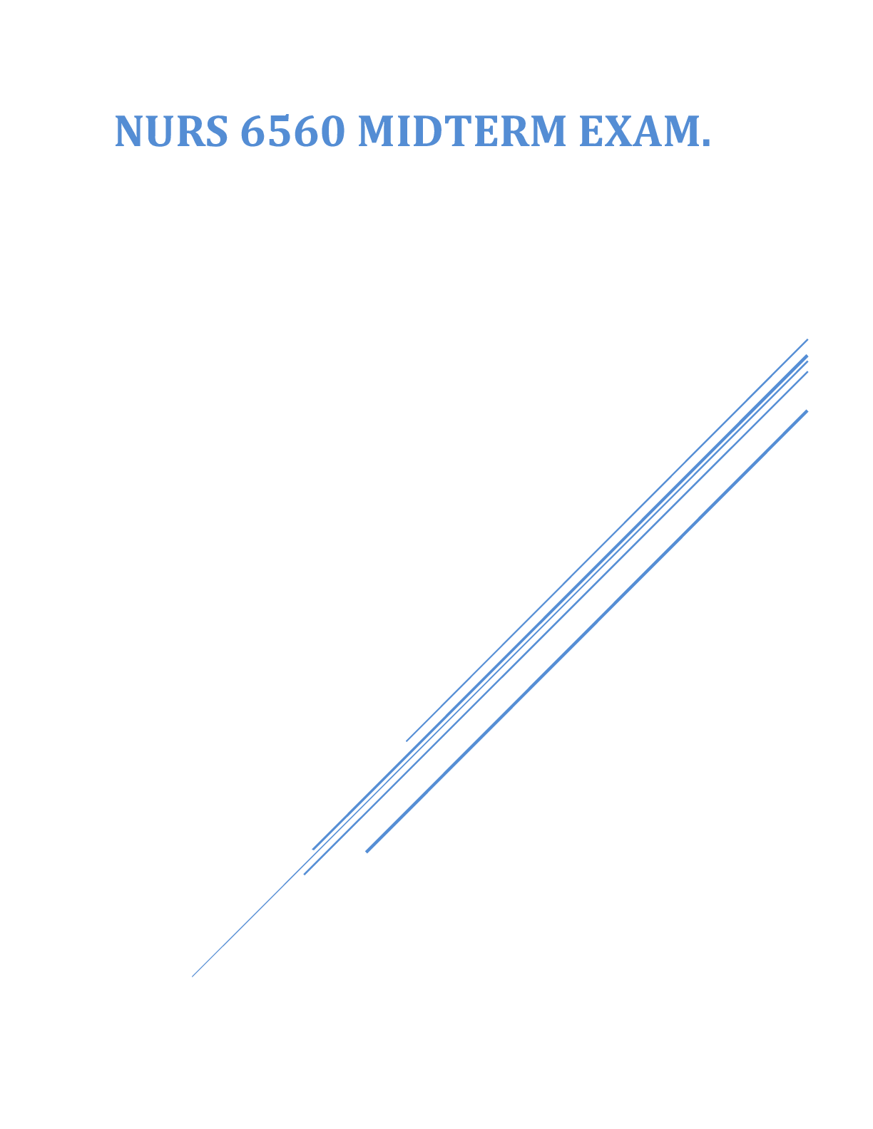 Preview image of NURS 6560 MIDTERM EXAM. document