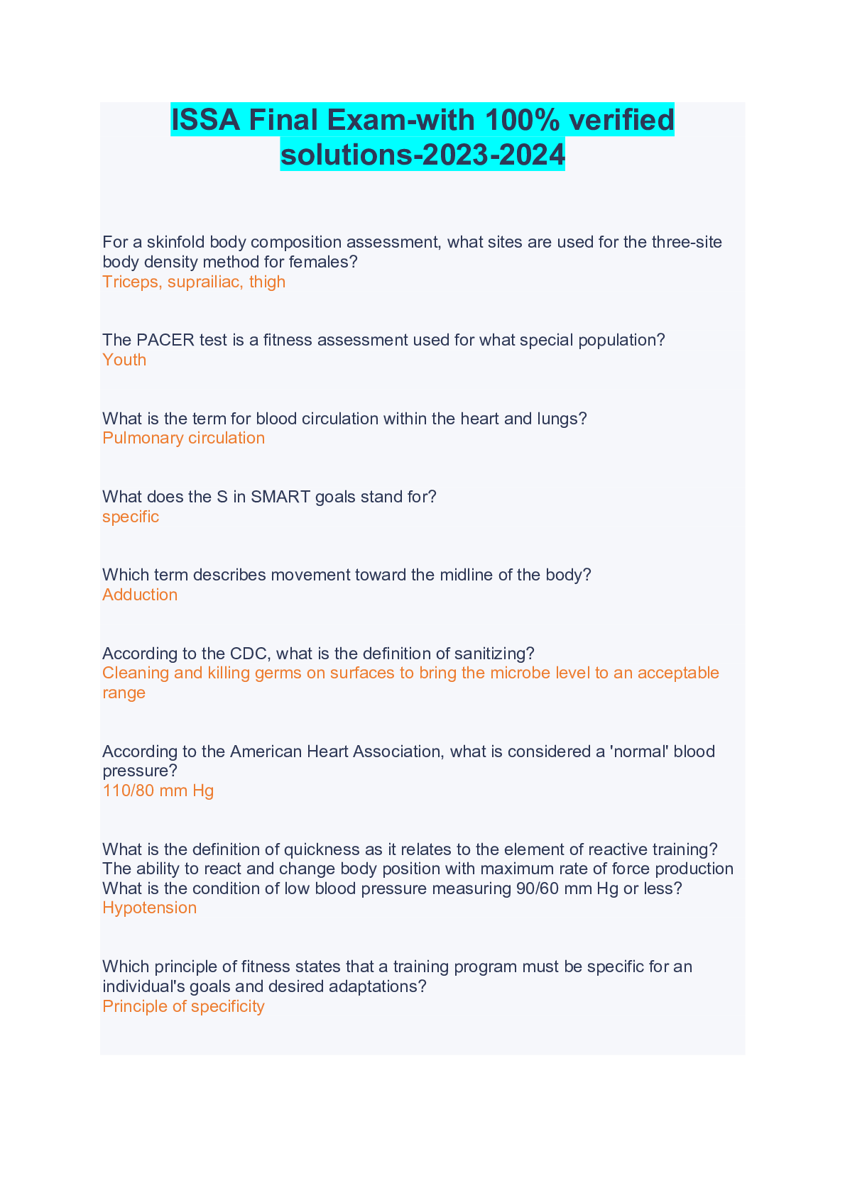 Preview image for ISSA Final Exam-with 100% verified solutions-2023-2024