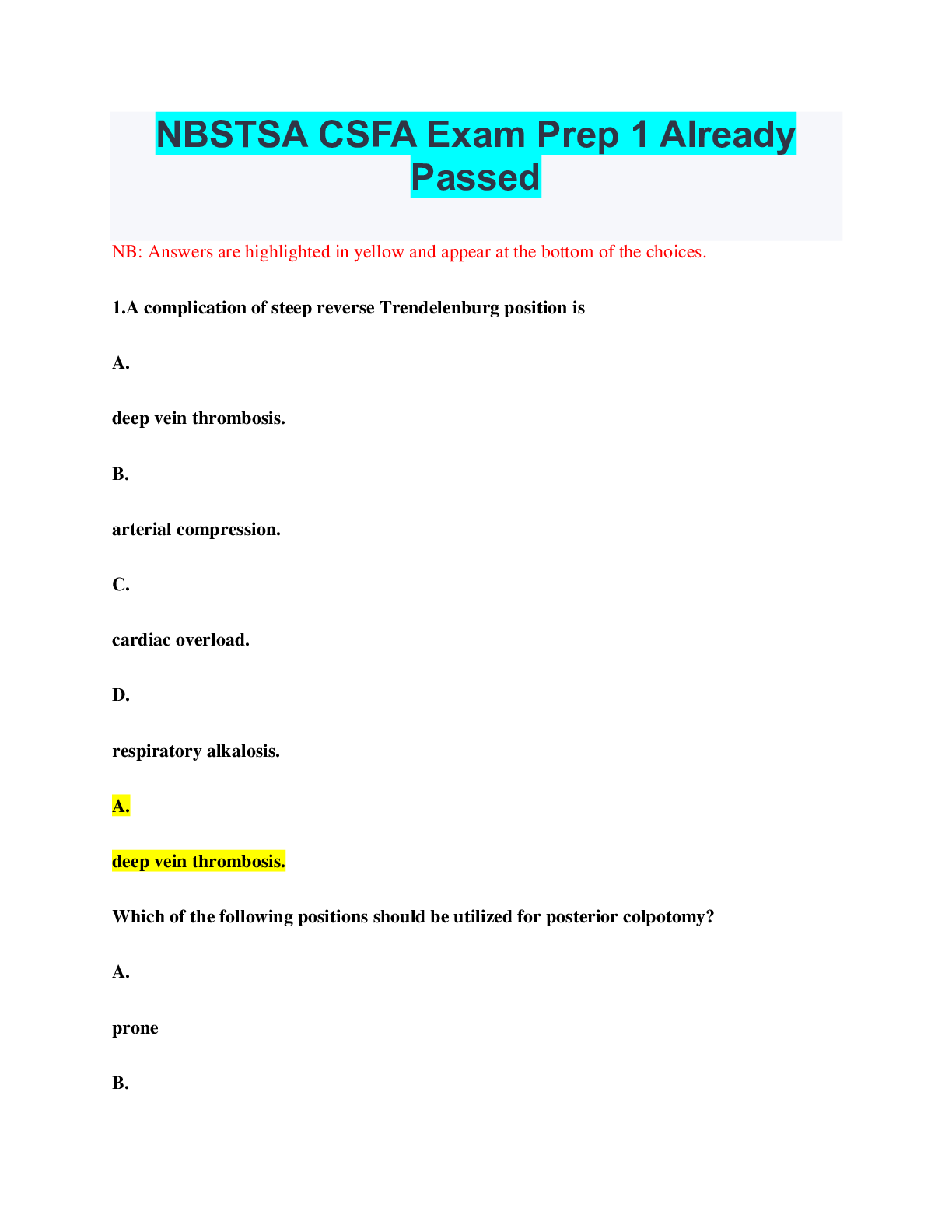 Preview image of NBSTSA CSFA Exam Prep 1 Already Passed document