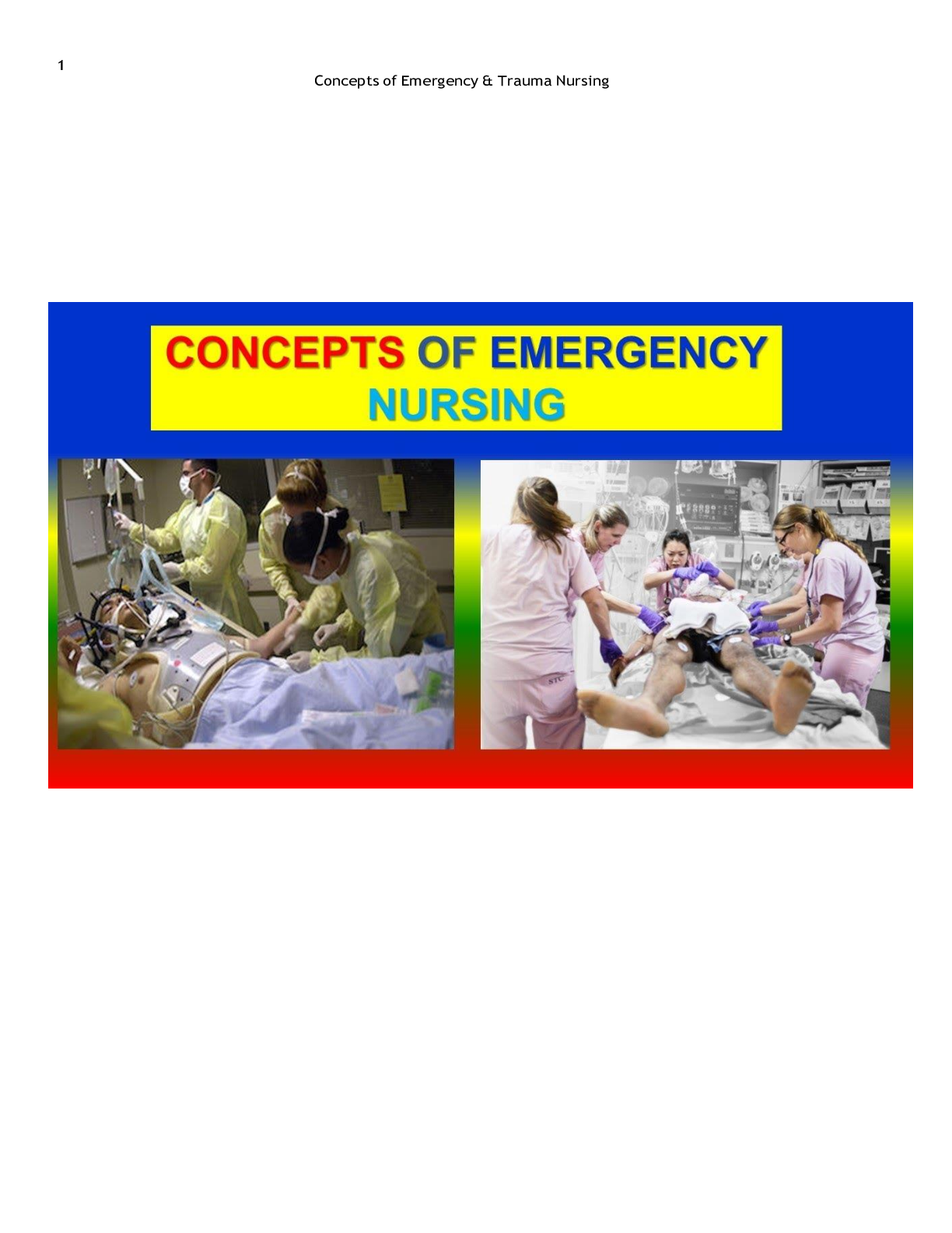 Preview image for Concepts of Emergency & Trauma Nursing