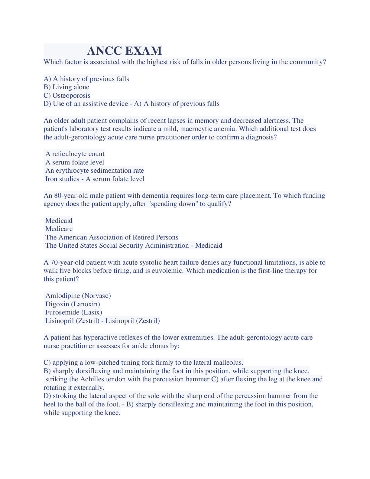 Preview image of ANCC EXAM STUDY GUIDE 2023 document