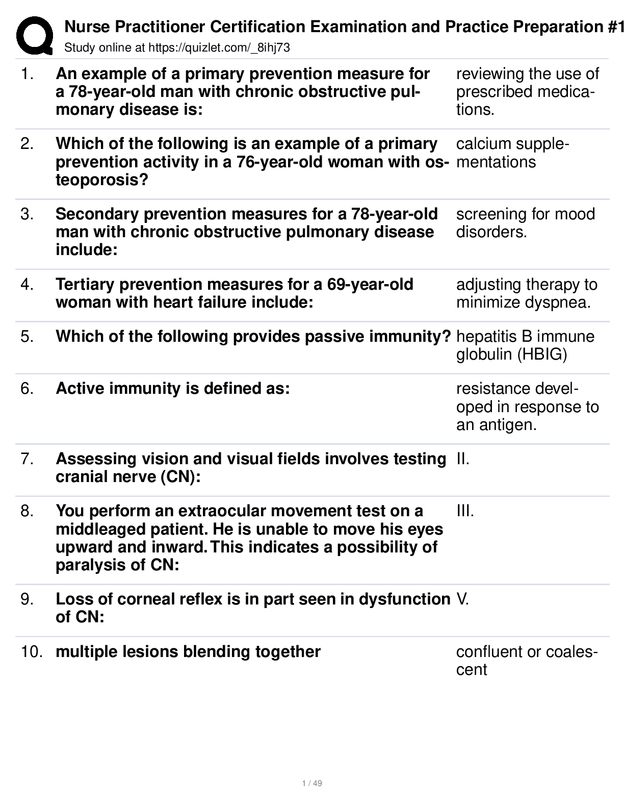 Preview image of Nurse Practitioner Certification Examination and Practice Preparation 2023 document