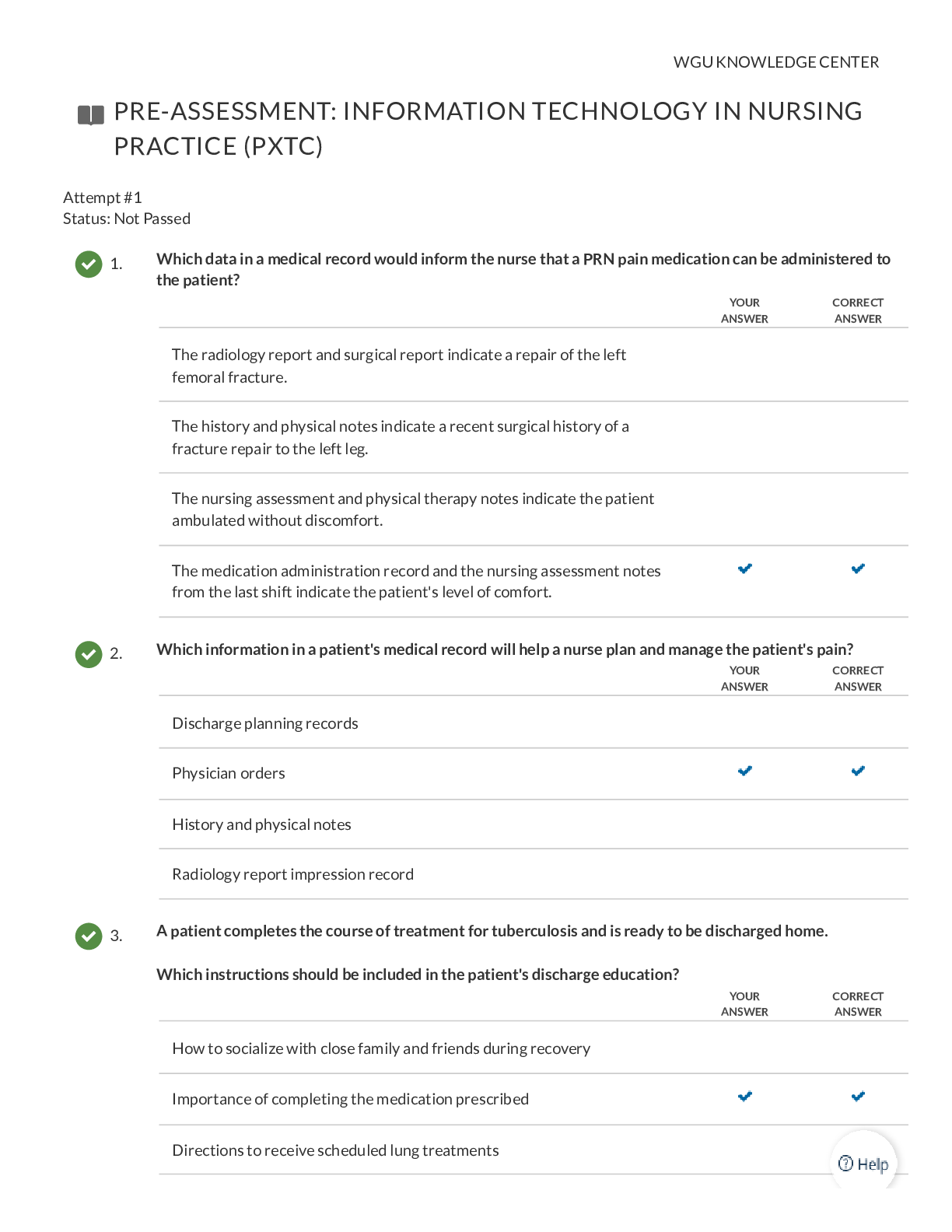 Preview image of PRE-ASSESSMENT: INFORMATION TECHNOLOGY IN NURSING PRACTICE (PXTC) document
