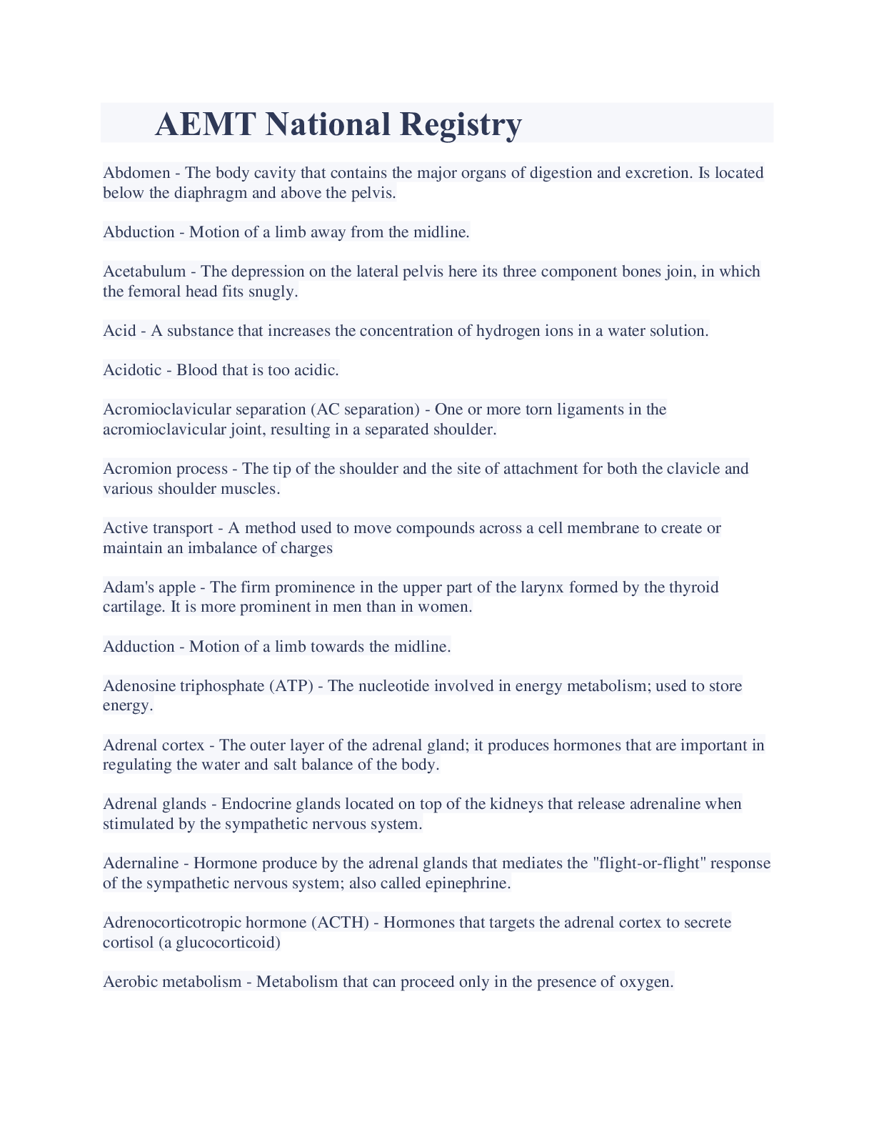 Preview image for AEMT National Registry Study Guide 2023