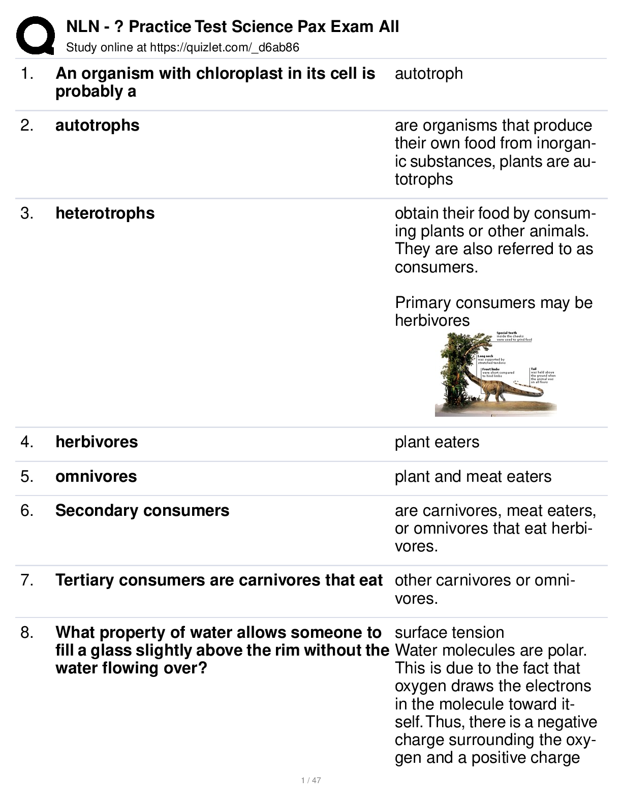 Preview image for NLN Practice Test Science Pax Exam Comprehensive 2023