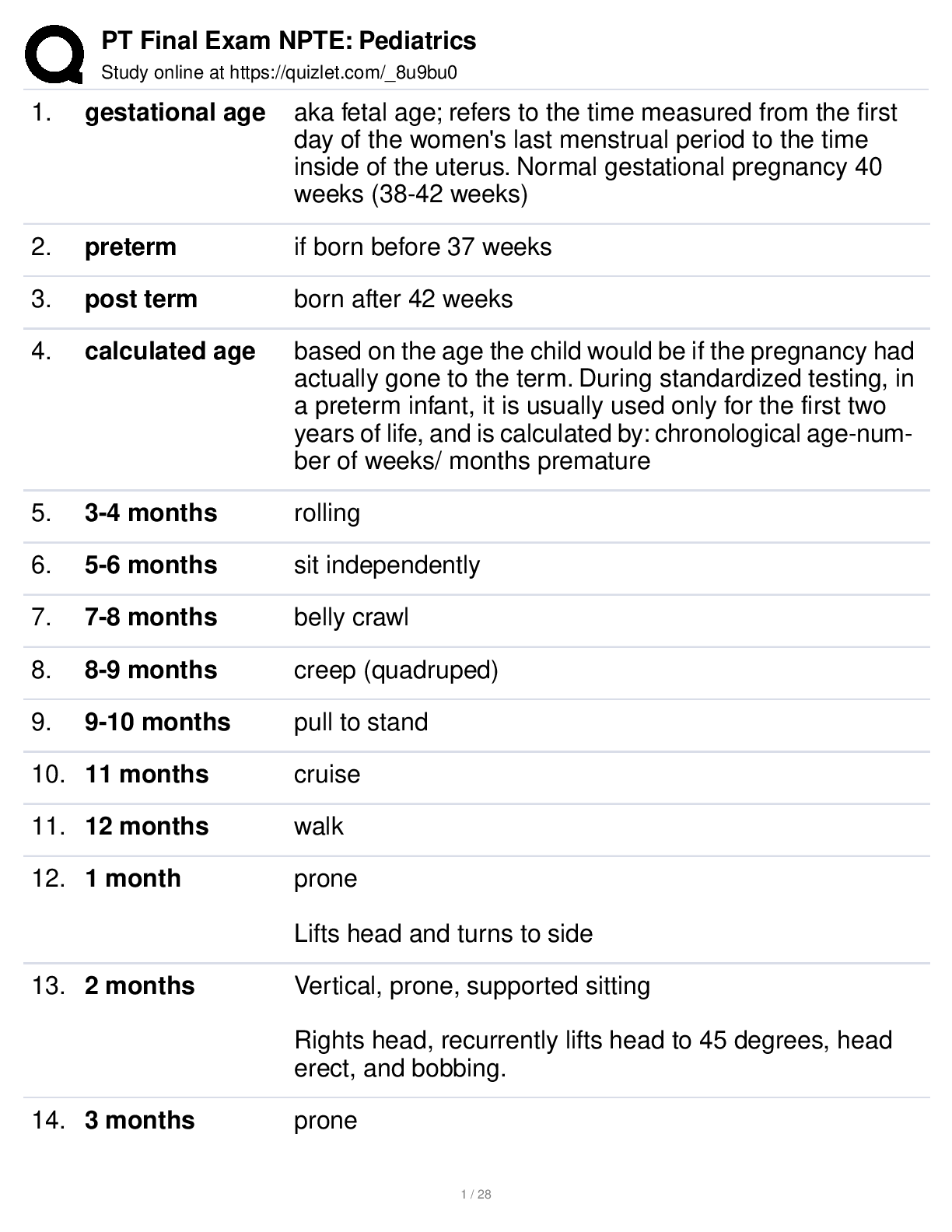 Preview image for PT Final Exam NPTE: Pediatrics Latest Updates