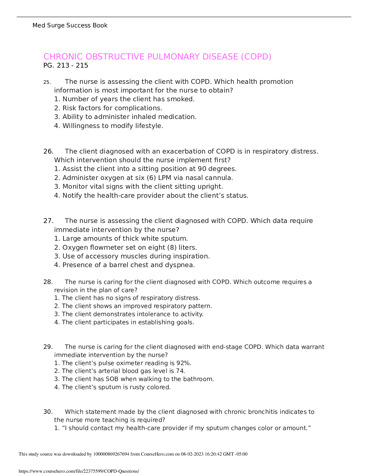 Preview image of CHRONIC OBSTRUCTIVE PULMONARY DISEASE (COPD document