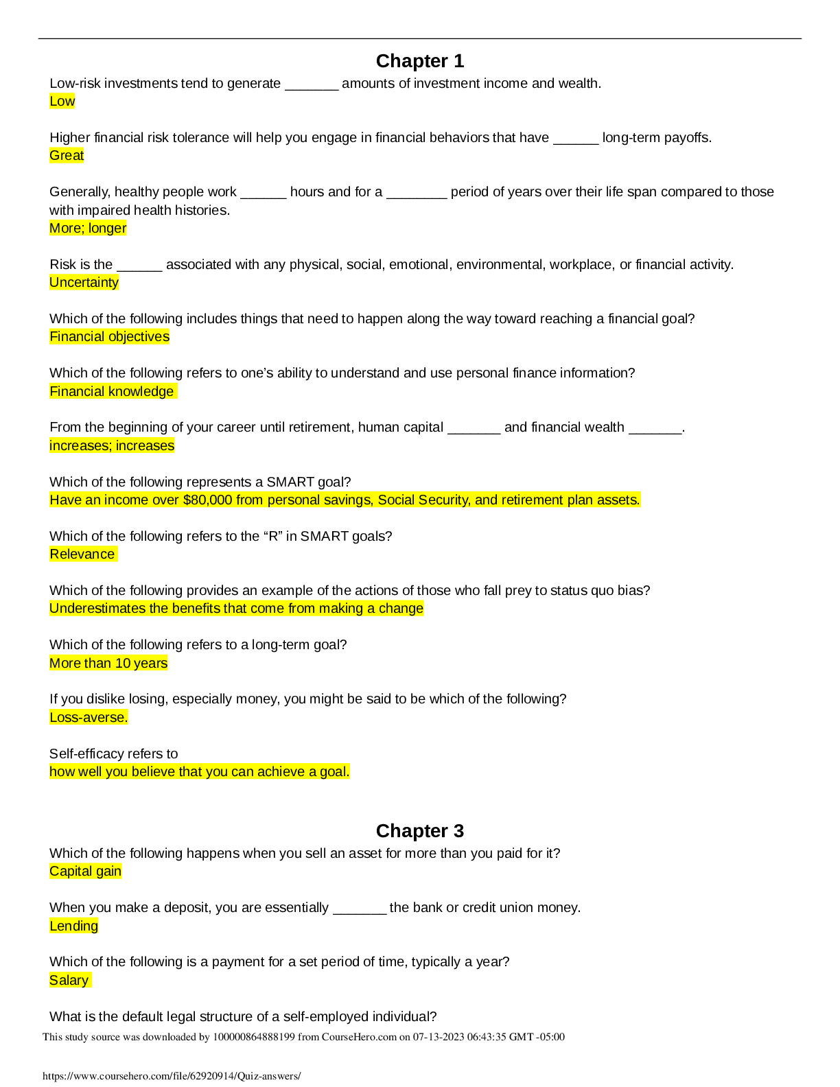 Preview image of FIN 300 SIMPLE QUIZ SPRING SEM document