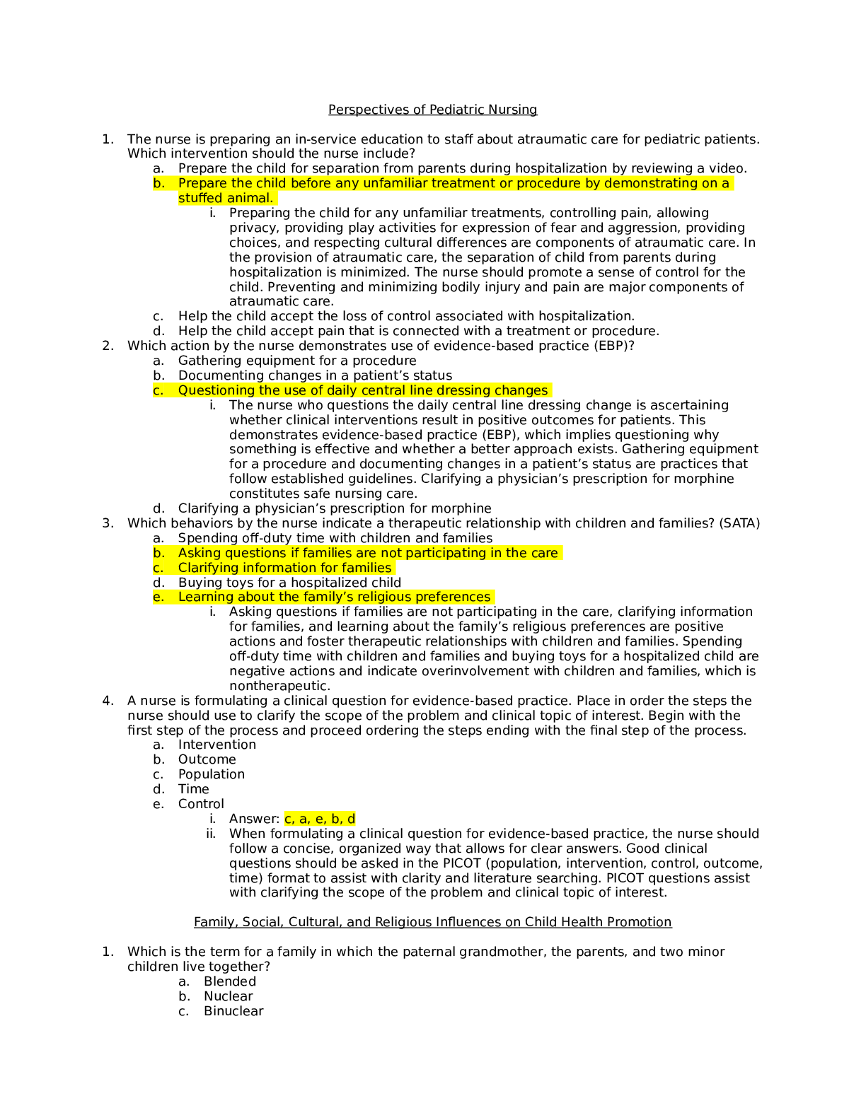Preview of Nursing 1600 Quiz 1 Practice Questions With Rationales