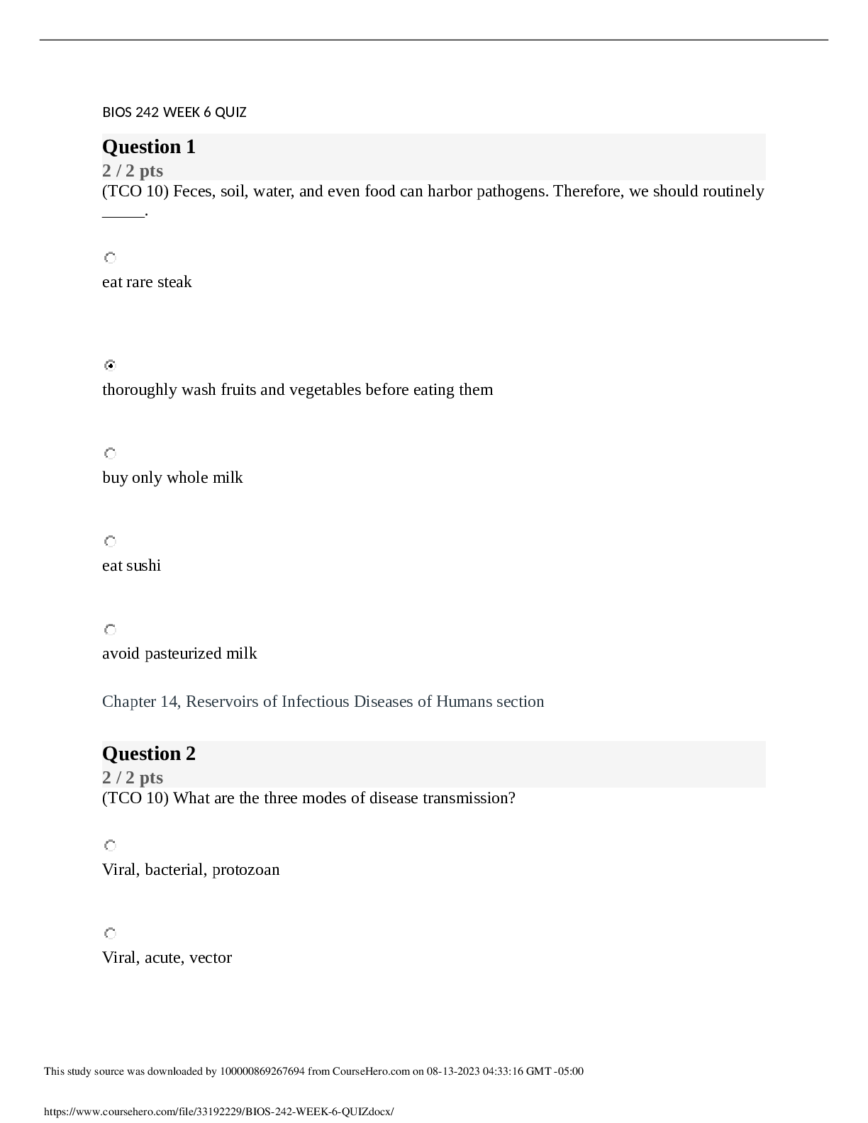 Preview image of BIOS 242 WEEK 6 QUIZ document