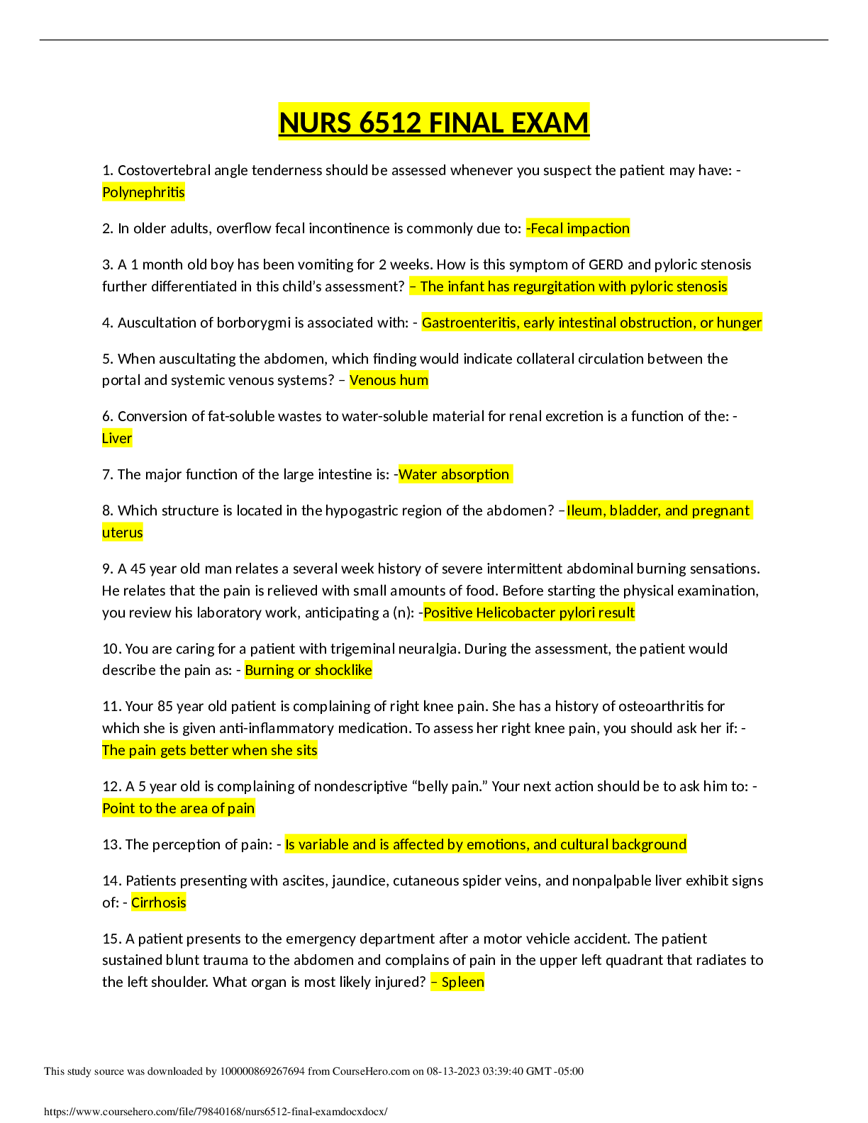 Preview of NURS-6512N FINAL EXAM  NURS 6512 FINAL EXAM(V1)(100 Q  A)WALDEN UNIVERSITY(UP-TO-DATE, 2022-2023)(VERIFIED &amp; CORRECT)