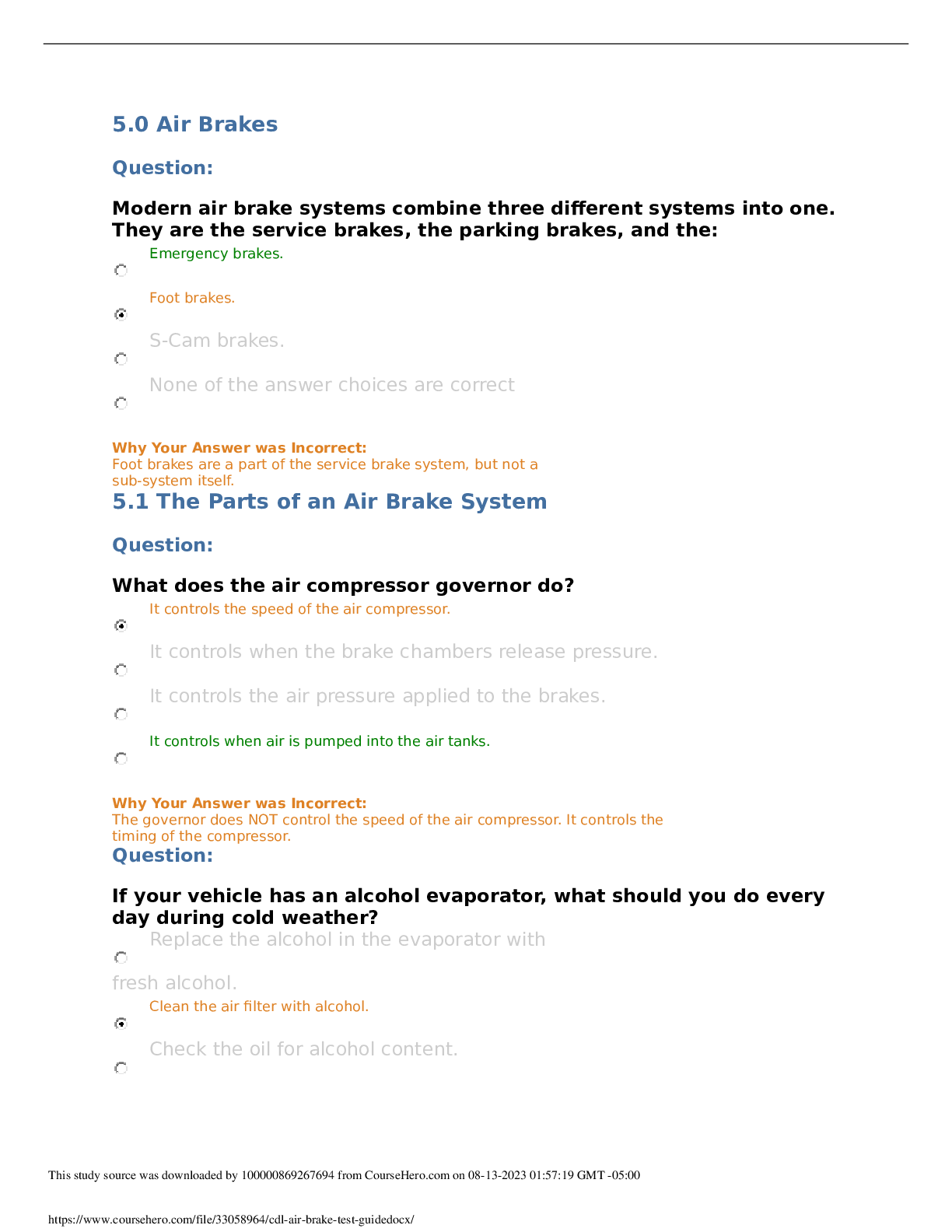 CDL Air Brake Test Guide Browsegrades