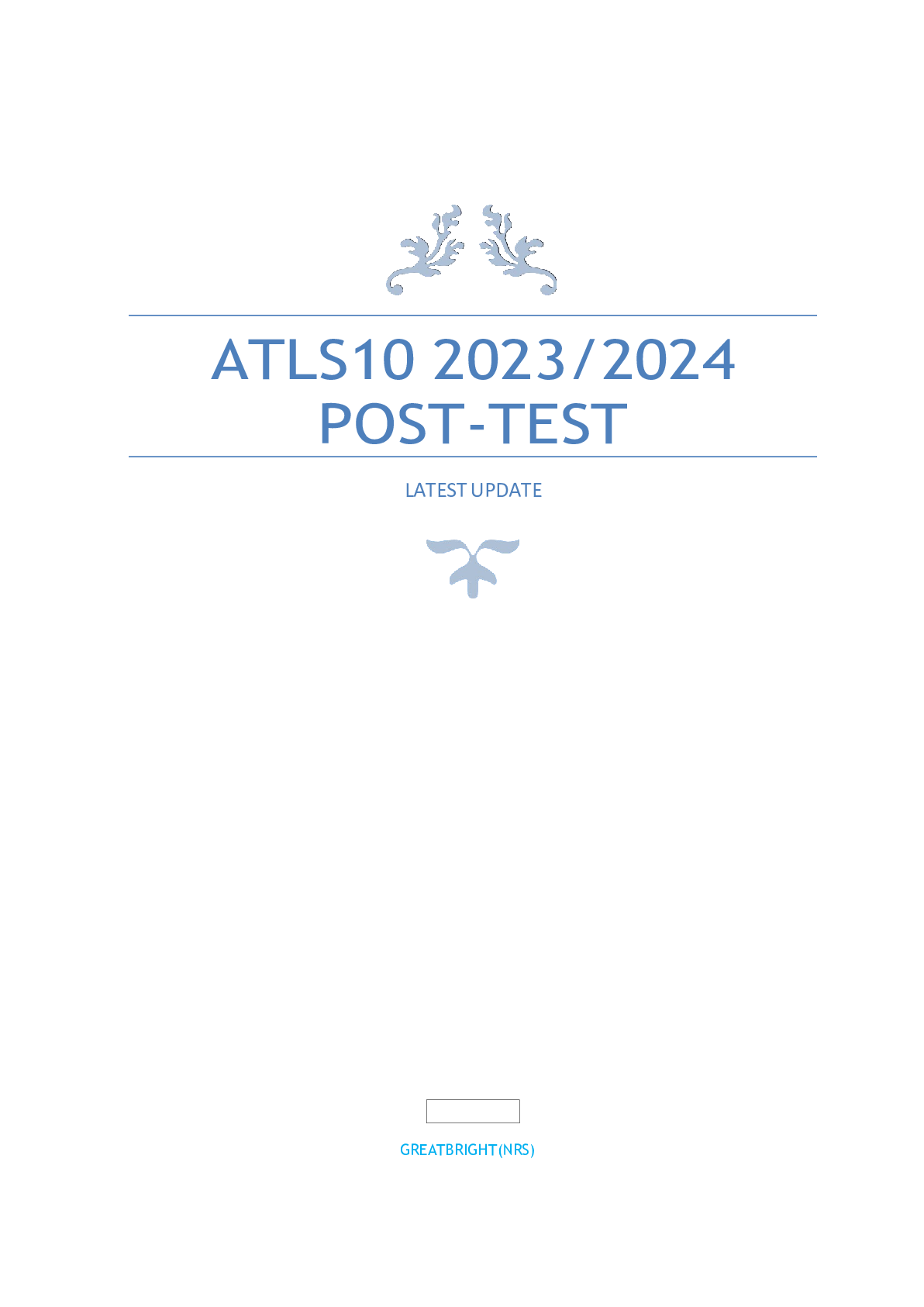 Preview image of ATLS10 2023/2024 Post-Test document