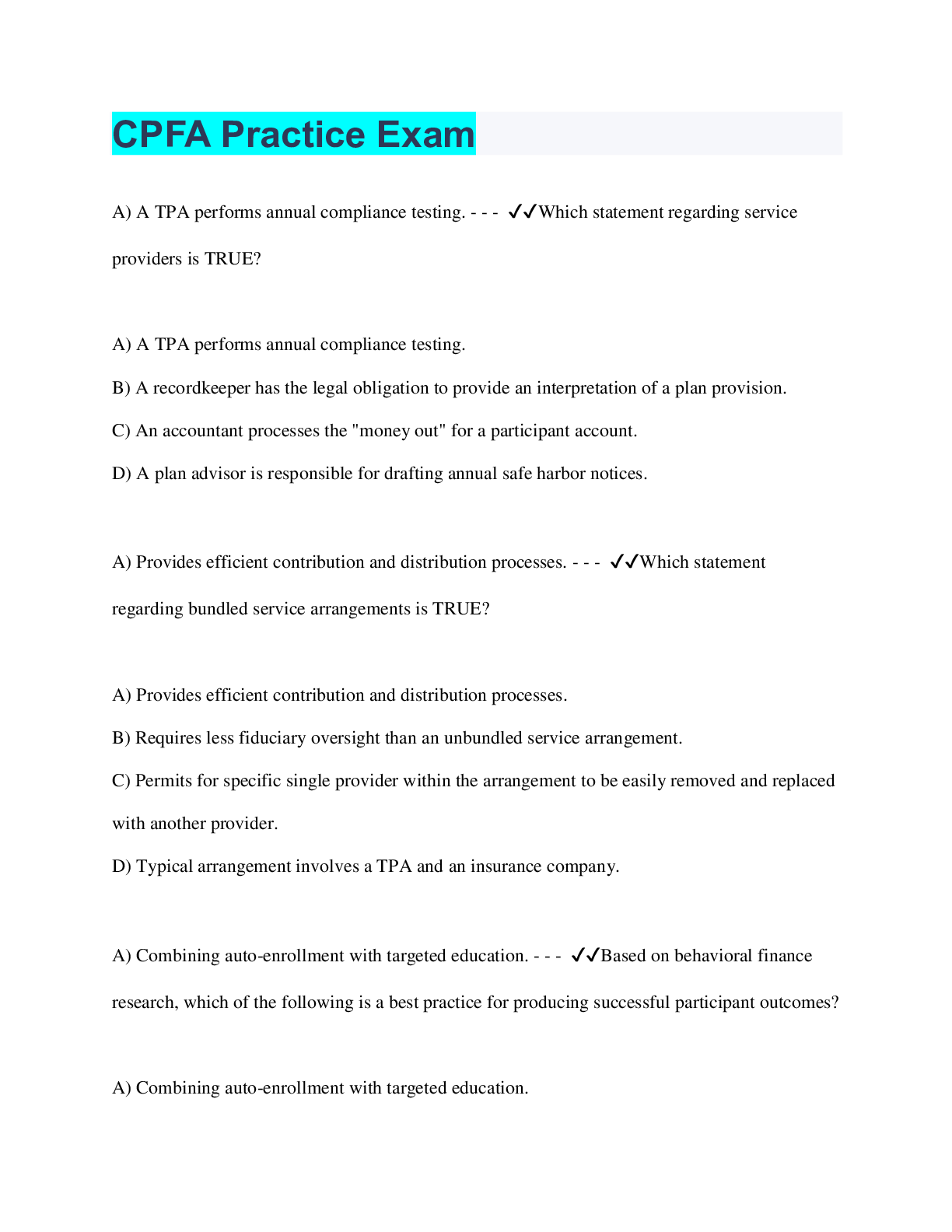 Preview image of CPFA Practice Exam document