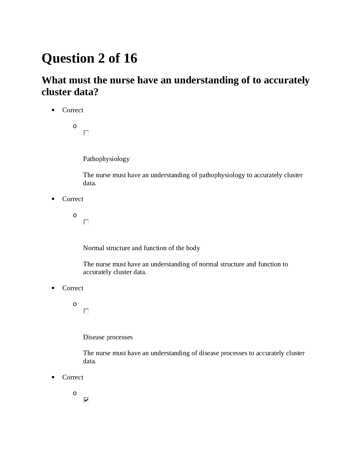 Preview image of Sherpath Nursing Process diagnosis quiz 2 document