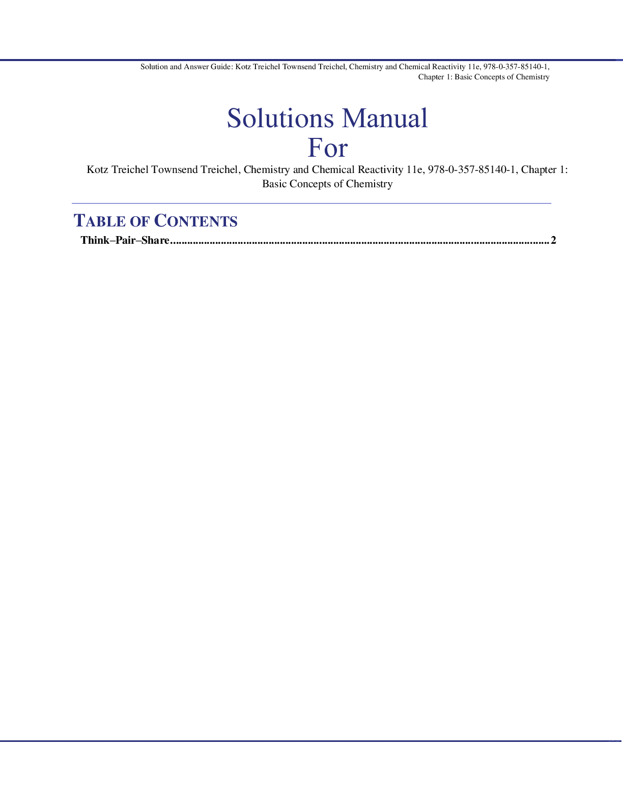 Preview of Chemistry &amp; Chemical Reactivity, 11e John Kotz, Paul Treichel, John Townsend, David Treichel (Solutions Manual All Chapters, 100% original verified, A+ Grade)