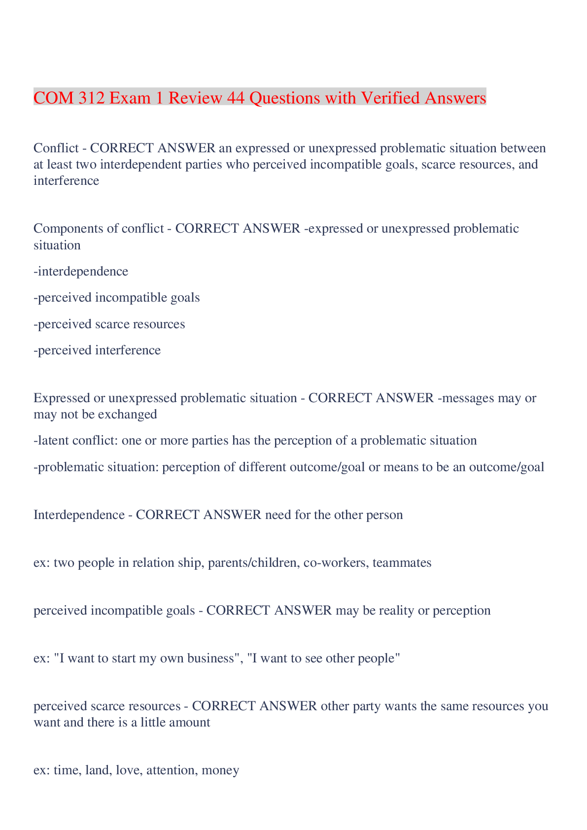 Preview image for COM 312 Exam 1 Review 44 Questions with Verified Answers,100% CORRECT