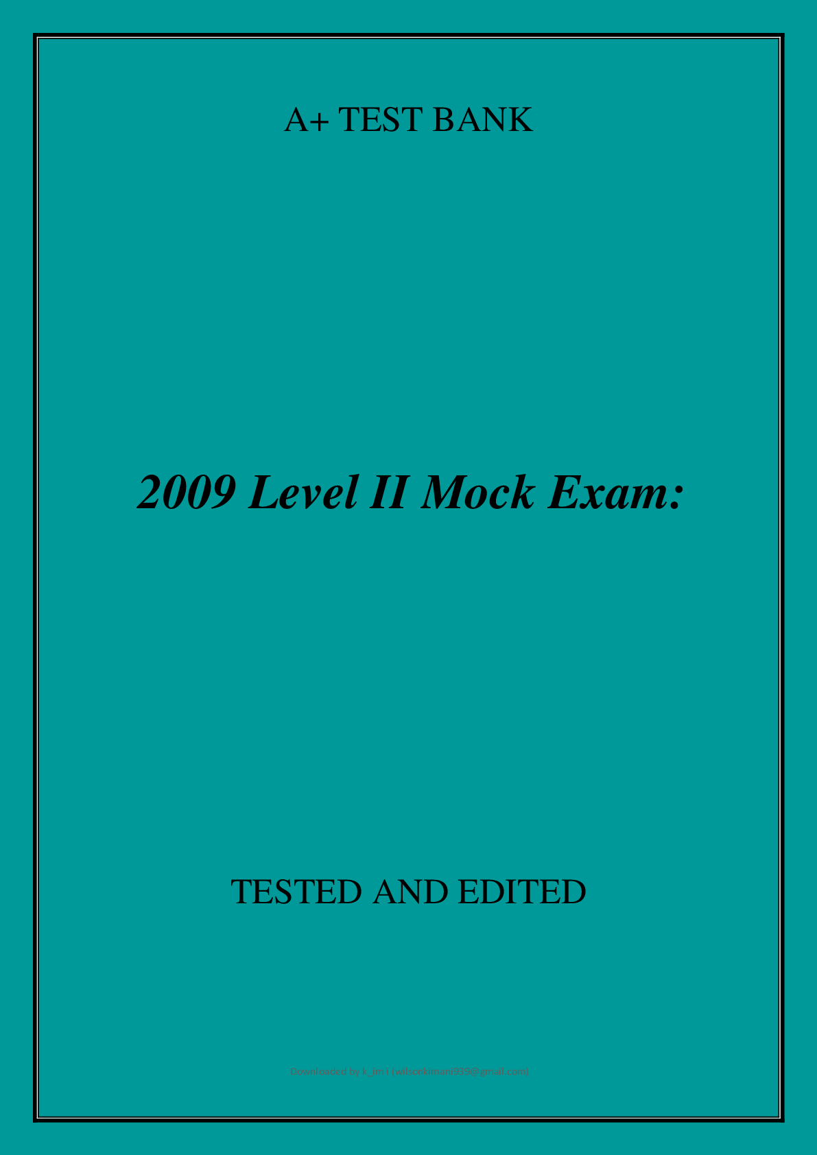 Preview image for 2009 Level II Mock Exam: Afternoon Session ANSWERS AND REFERENCES
