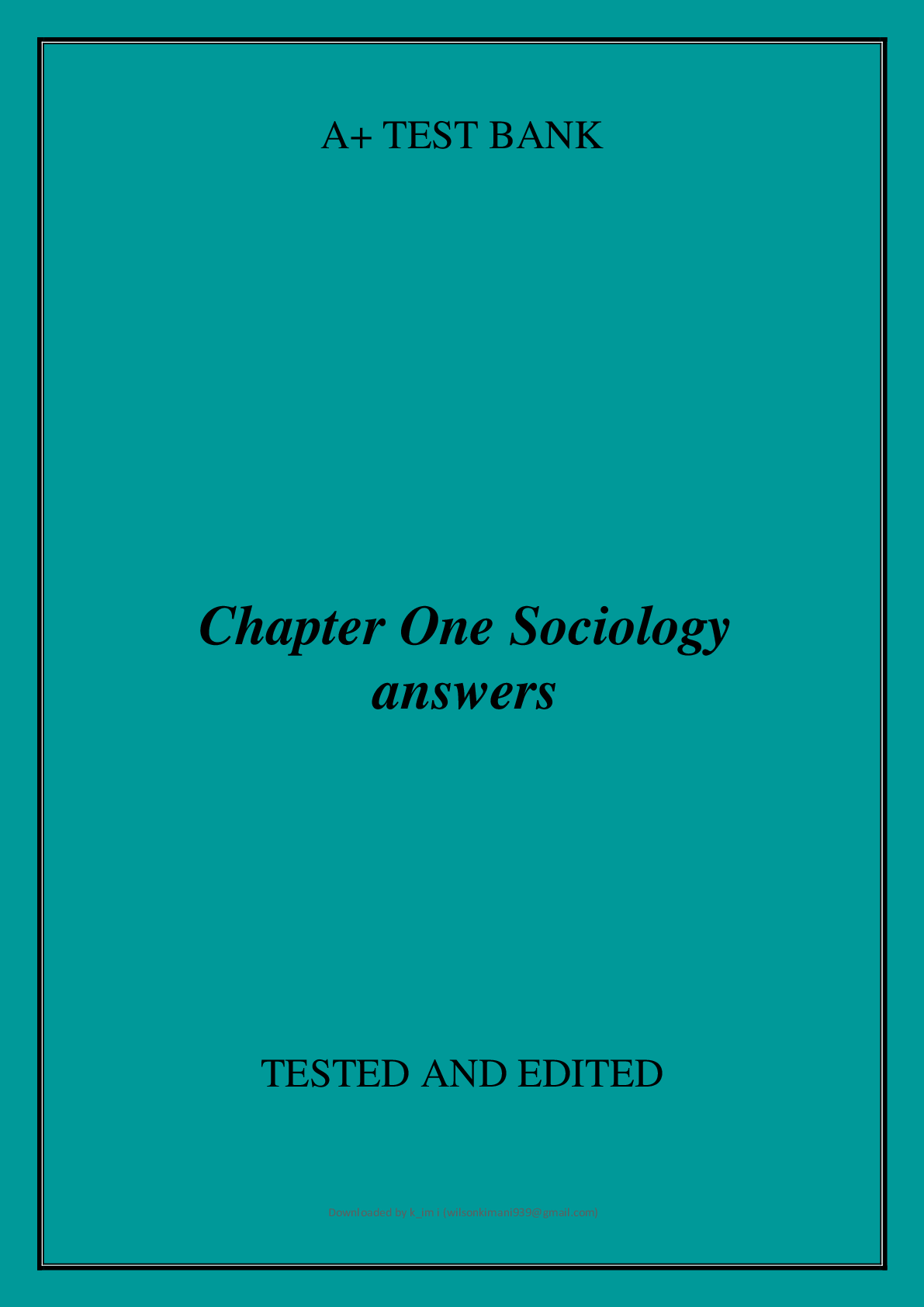 Preview image for Chapter One Sociology answers