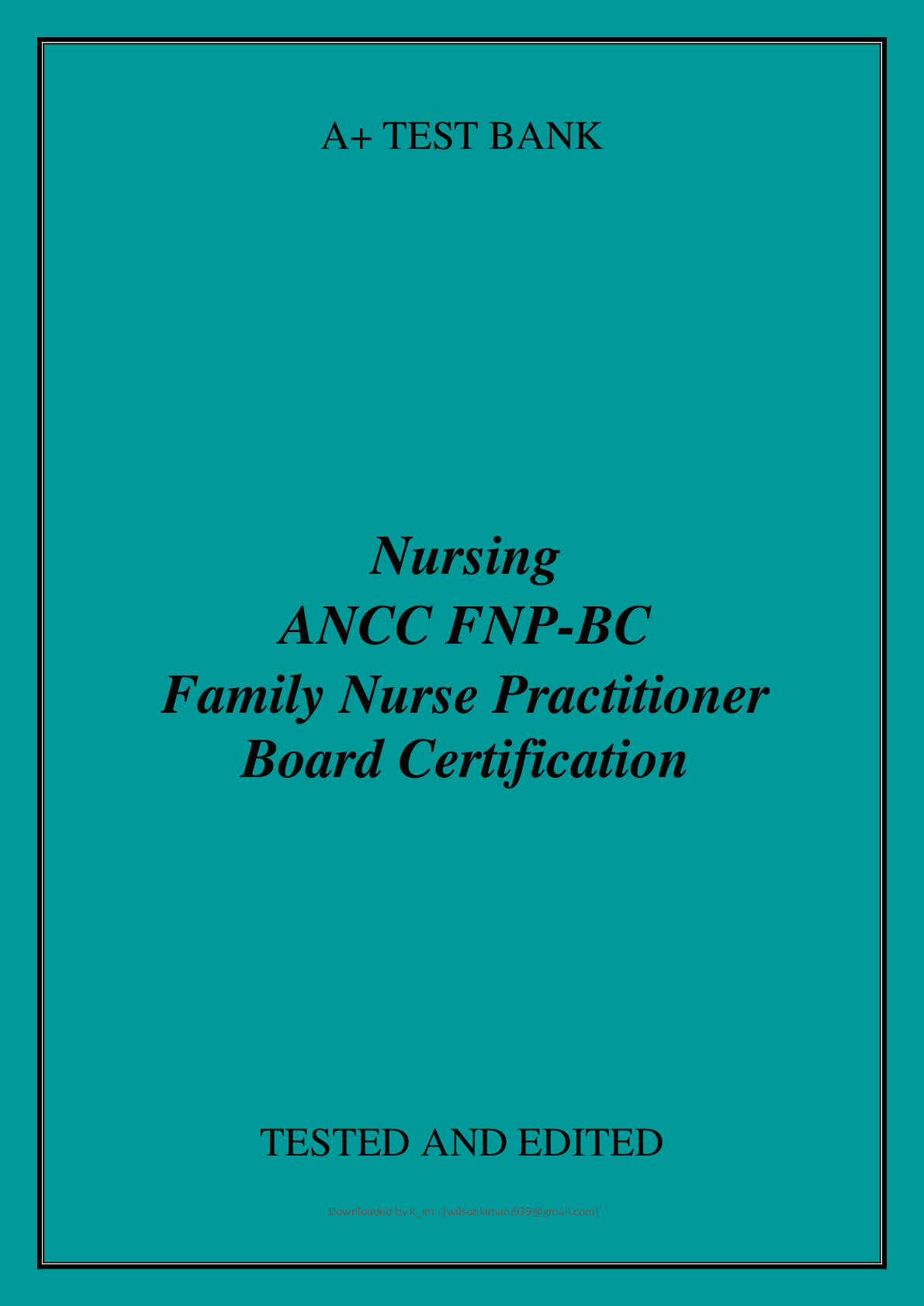 Preview image for Nursing  ANCC FNP-BC  Family Nurse Practitioner  Board Certification