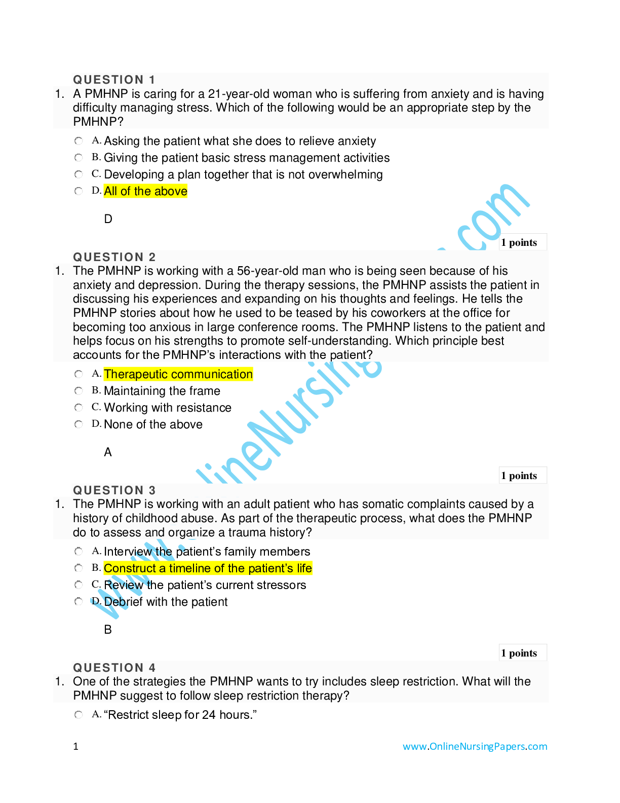 Preview of NURS 6540 MIDTERM EXAM QUESTIONS AND ANSWERS