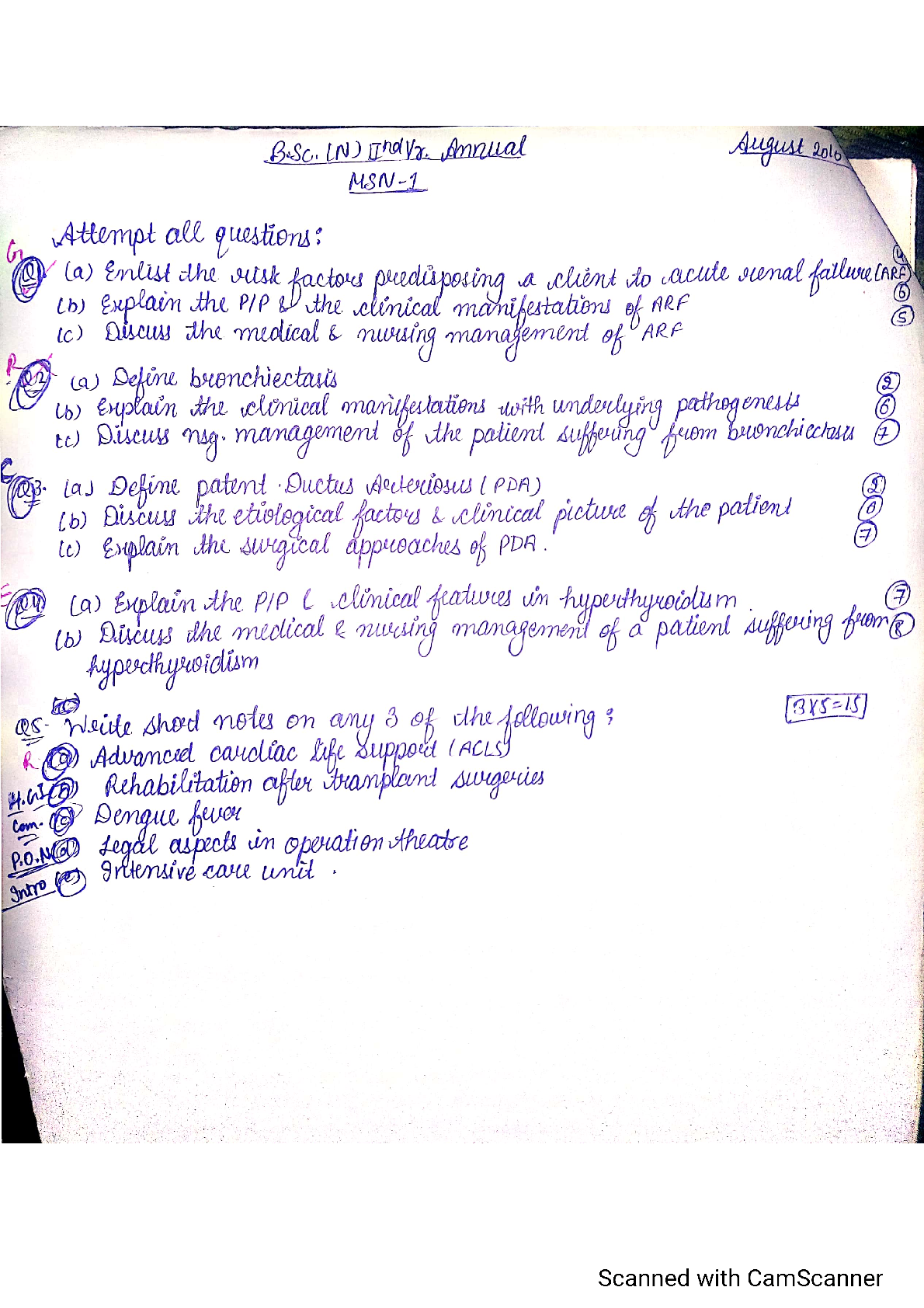 Preview of msn bsc nursing 2nd year pyp