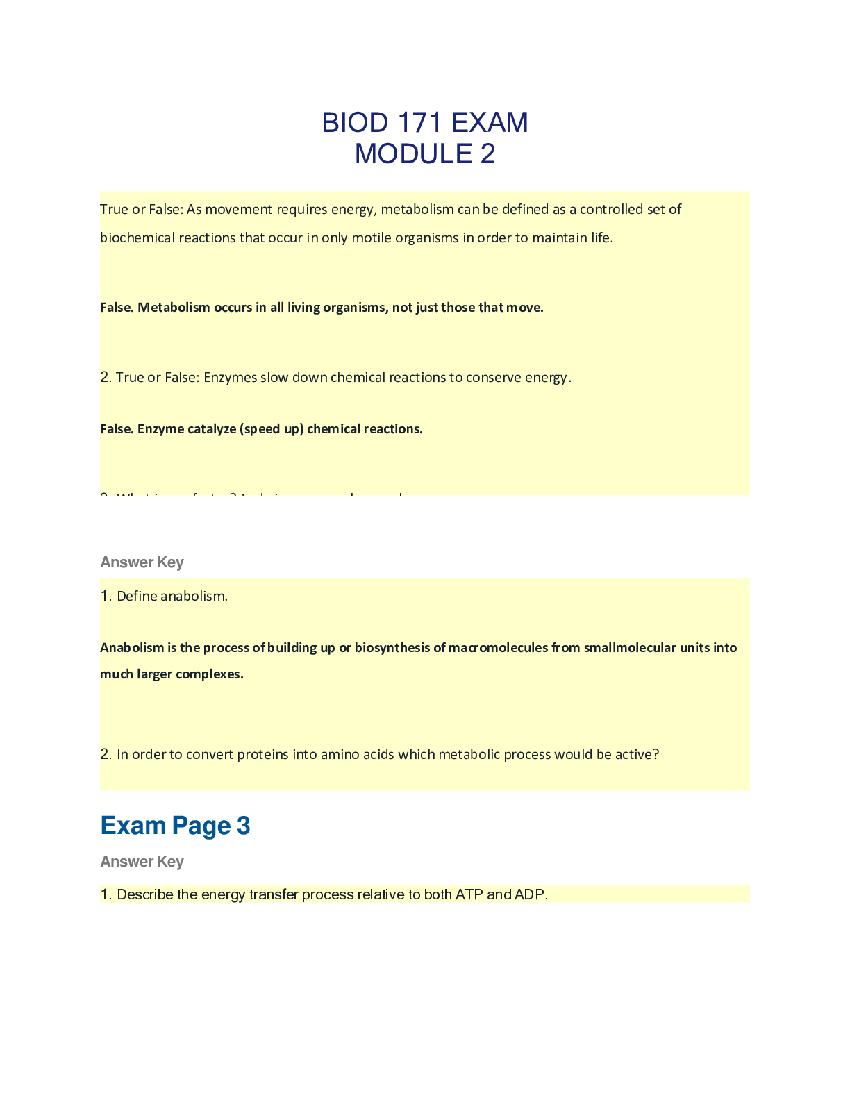 Preview image of BIOD 171 EXAM MODULE 2 document