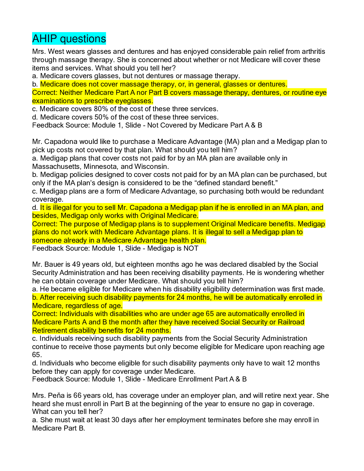 Preview image for AHIP 2023 latest update questions and answers