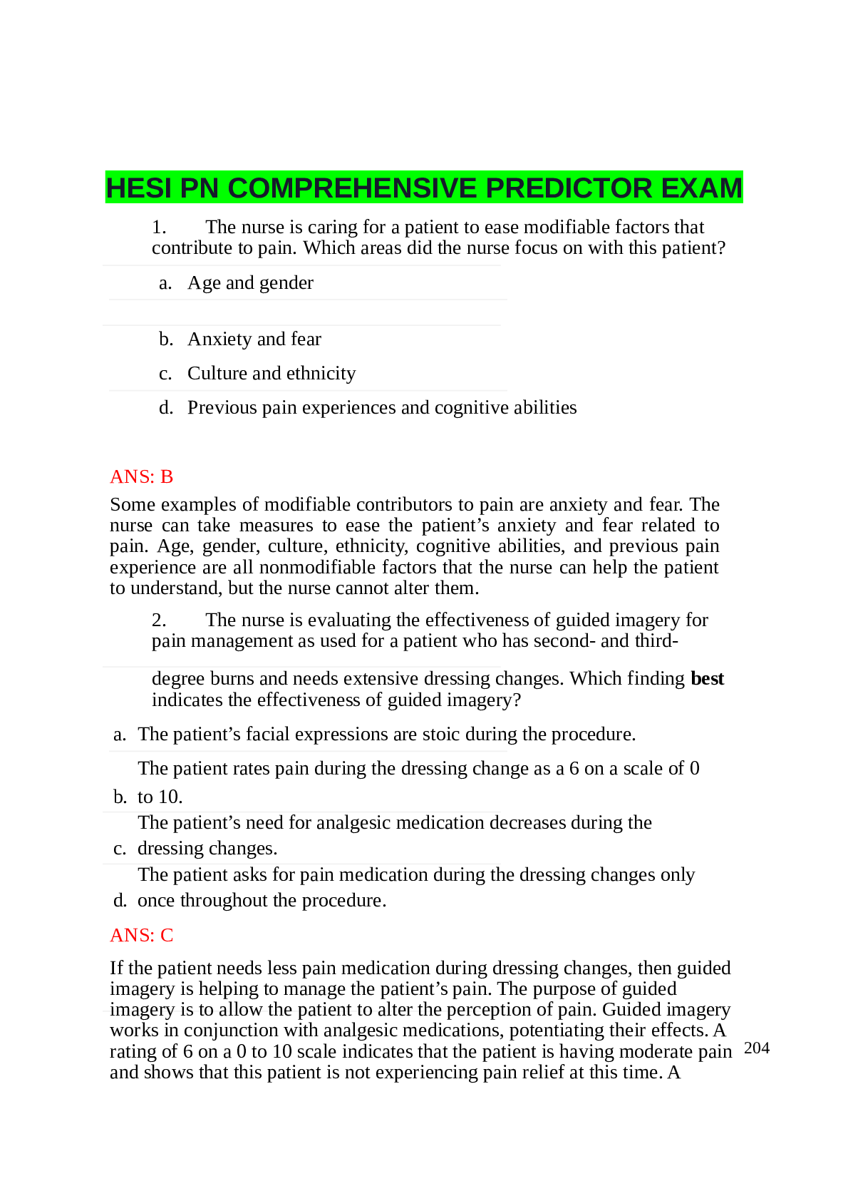 Preview image of HESI PN COMPREHENSIVE PREDICTOR EXAM document